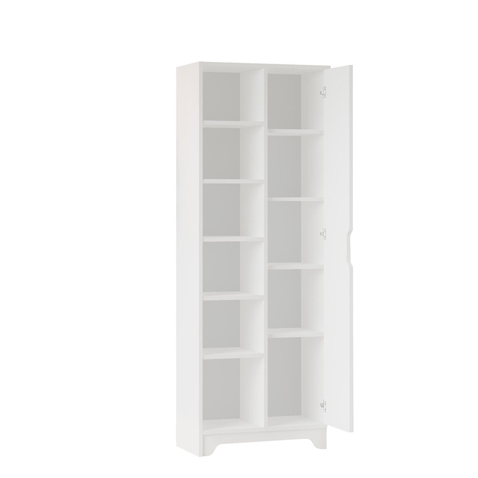 Dulap LIB2-W, 72 x 180 x 34 cm, alb, PAL melaminat, spatiu de depozitare, fixare pe perete — imaginea 2