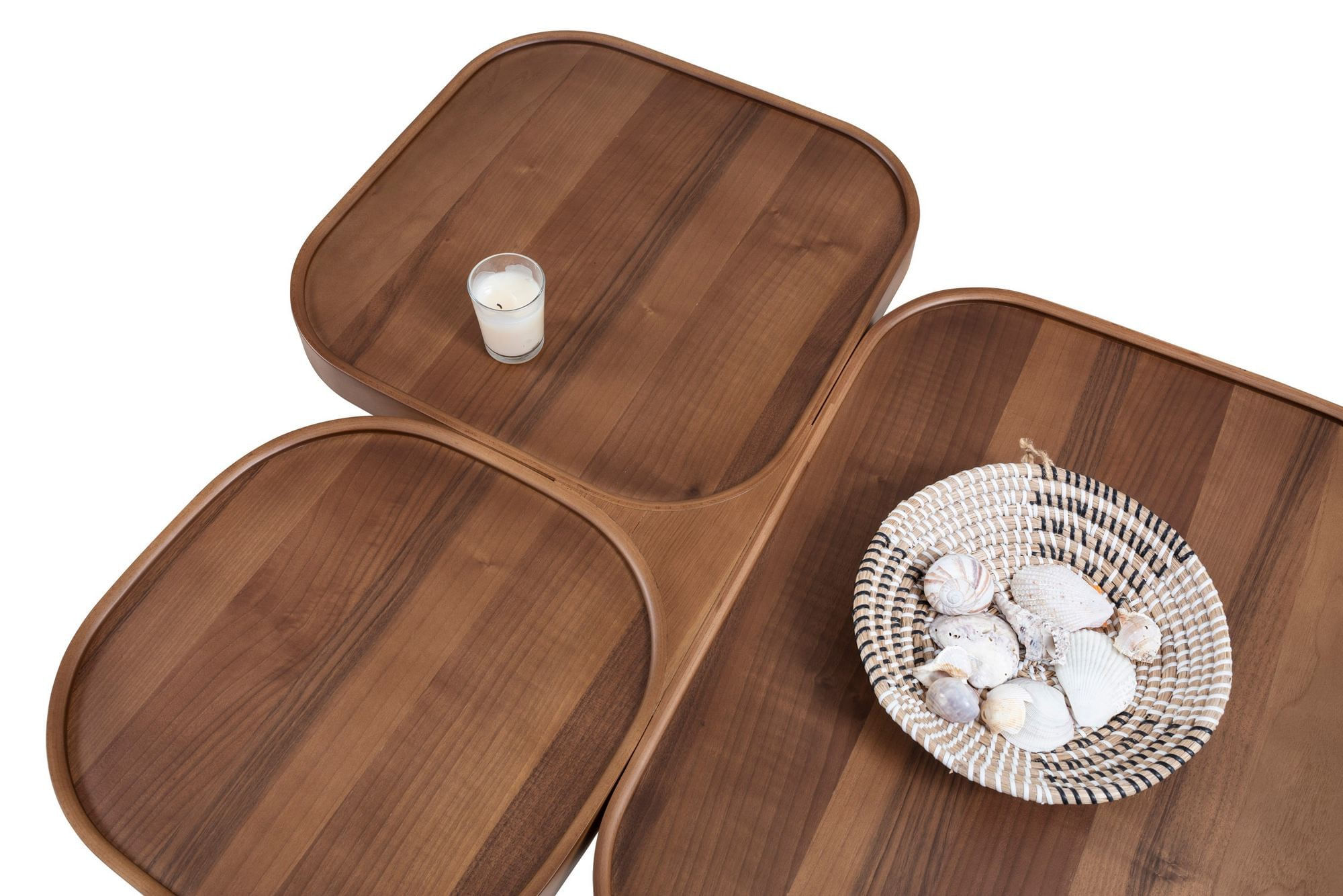 Masa de cafea Sofya 102, 102 x 44 x 92 cm, nuc, MDF, design compact — imaginea 3