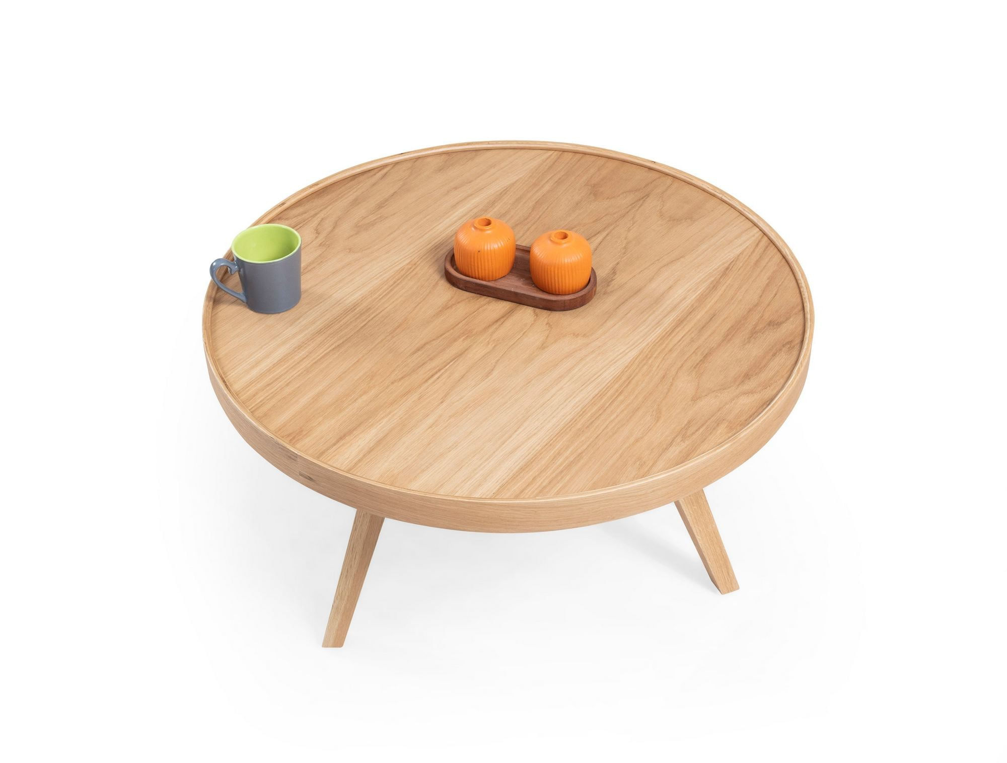 Masa de cafea Nova 80, 80 x 44 x 80 cm, MDF, design compact, stejar — imaginea 2