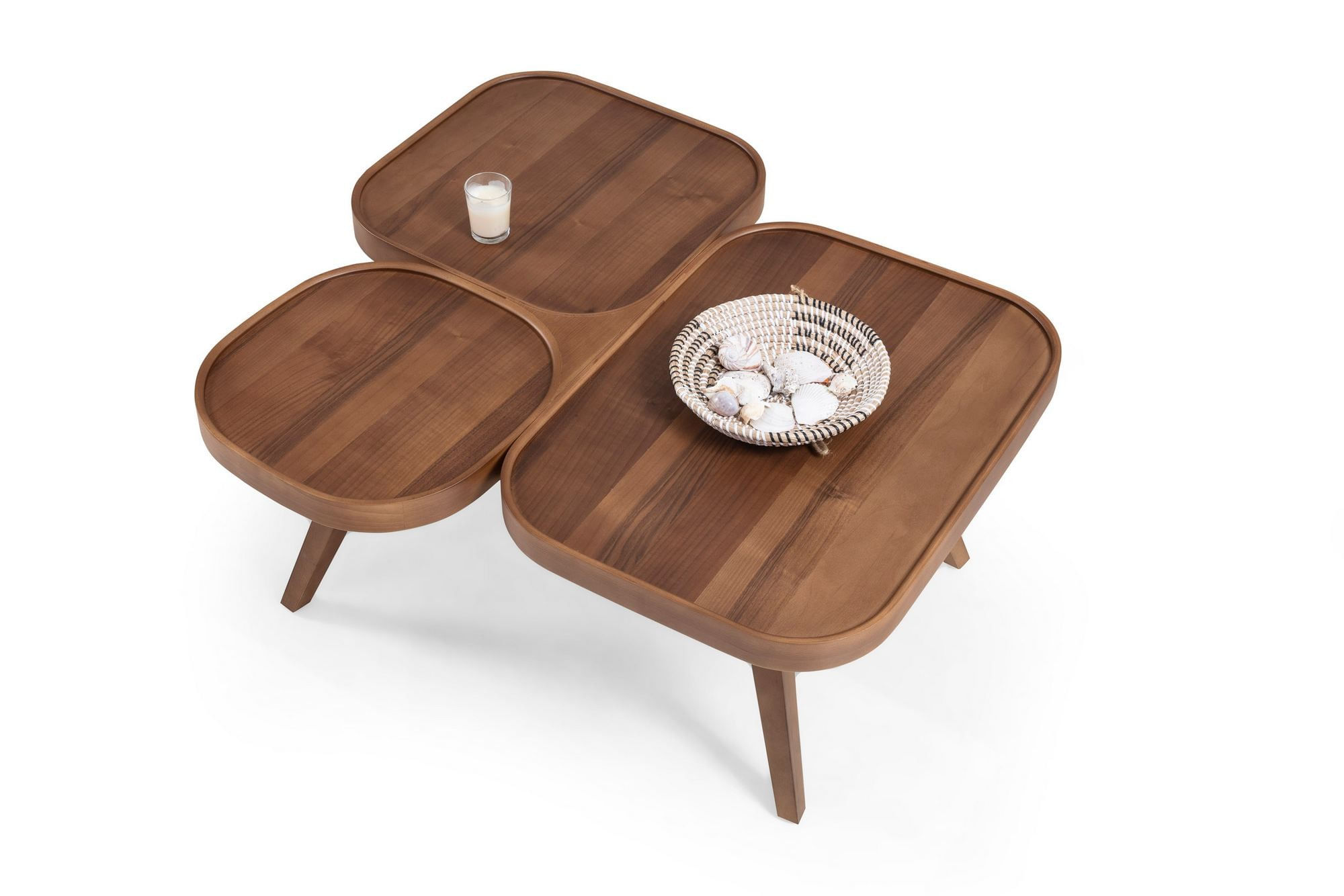 Masa de cafea Sofya 102, 102 x 44 x 92 cm, nuc, MDF, design compact — imaginea 4