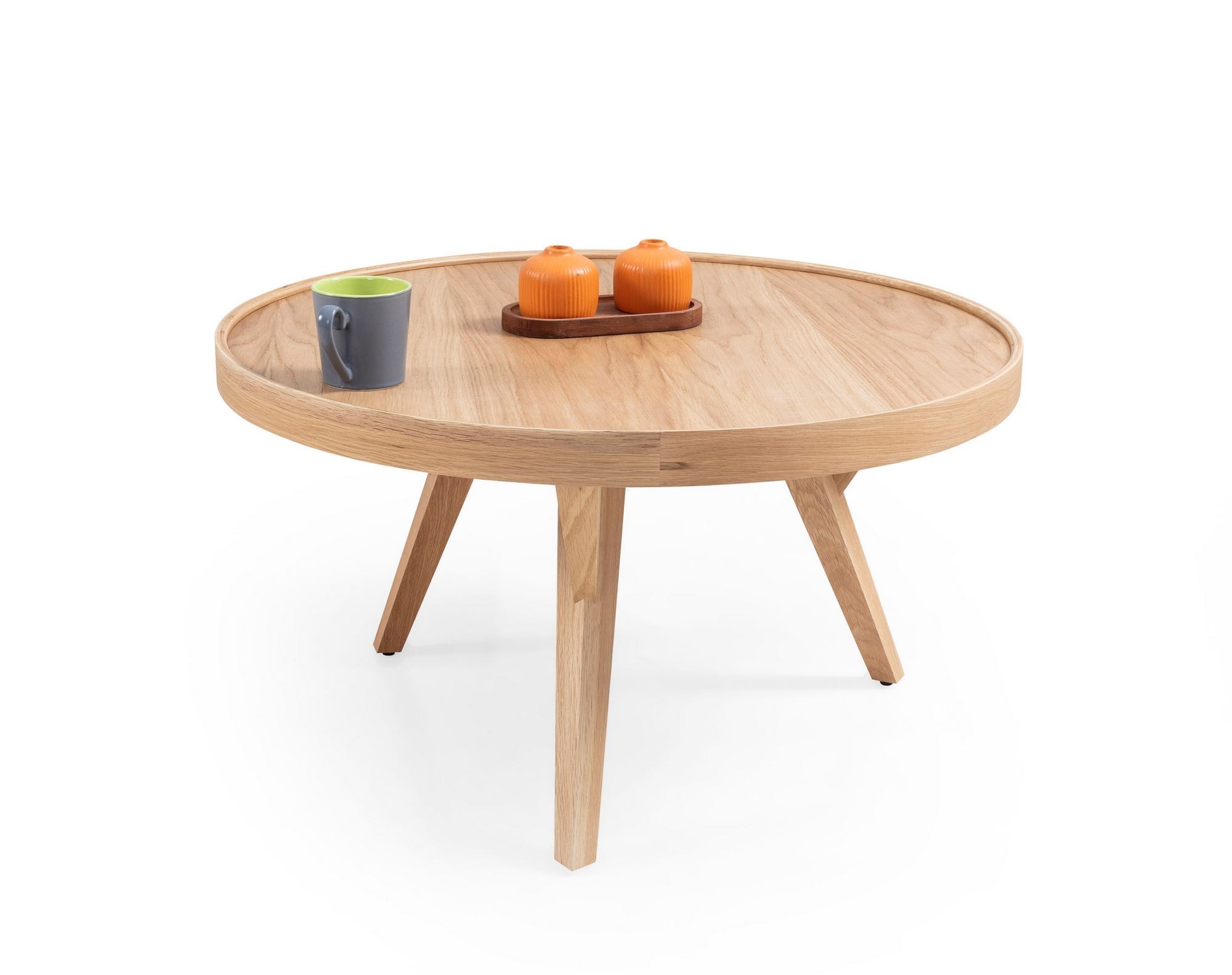 Masa de cafea Nova 80, 80 x 44 x 80 cm, MDF, design compact, stejar — imaginea 3