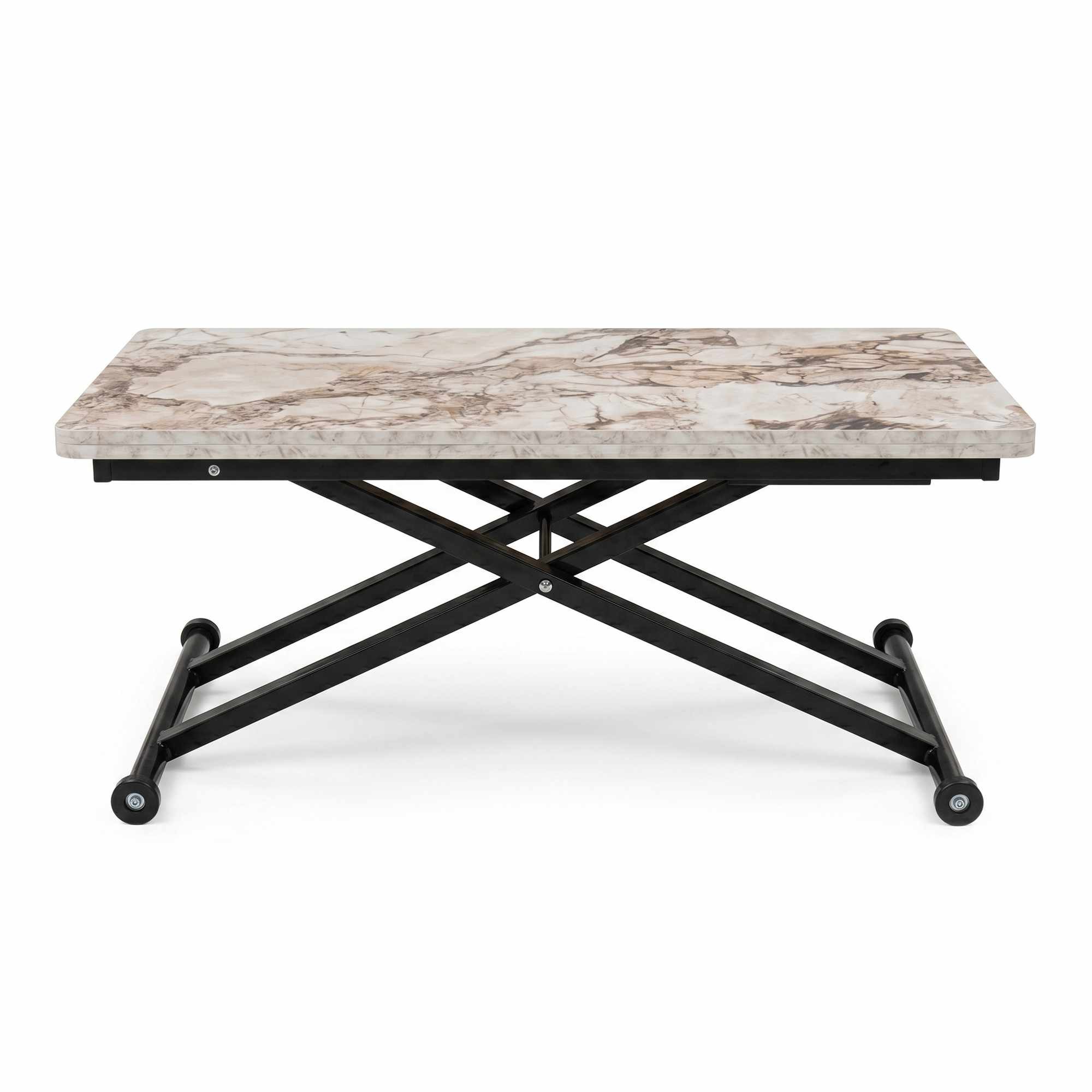 Masa de cafea Home Ext, alb marmura negru, MDF, capacitate 125 kg, alb marble / negru — imaginea 2