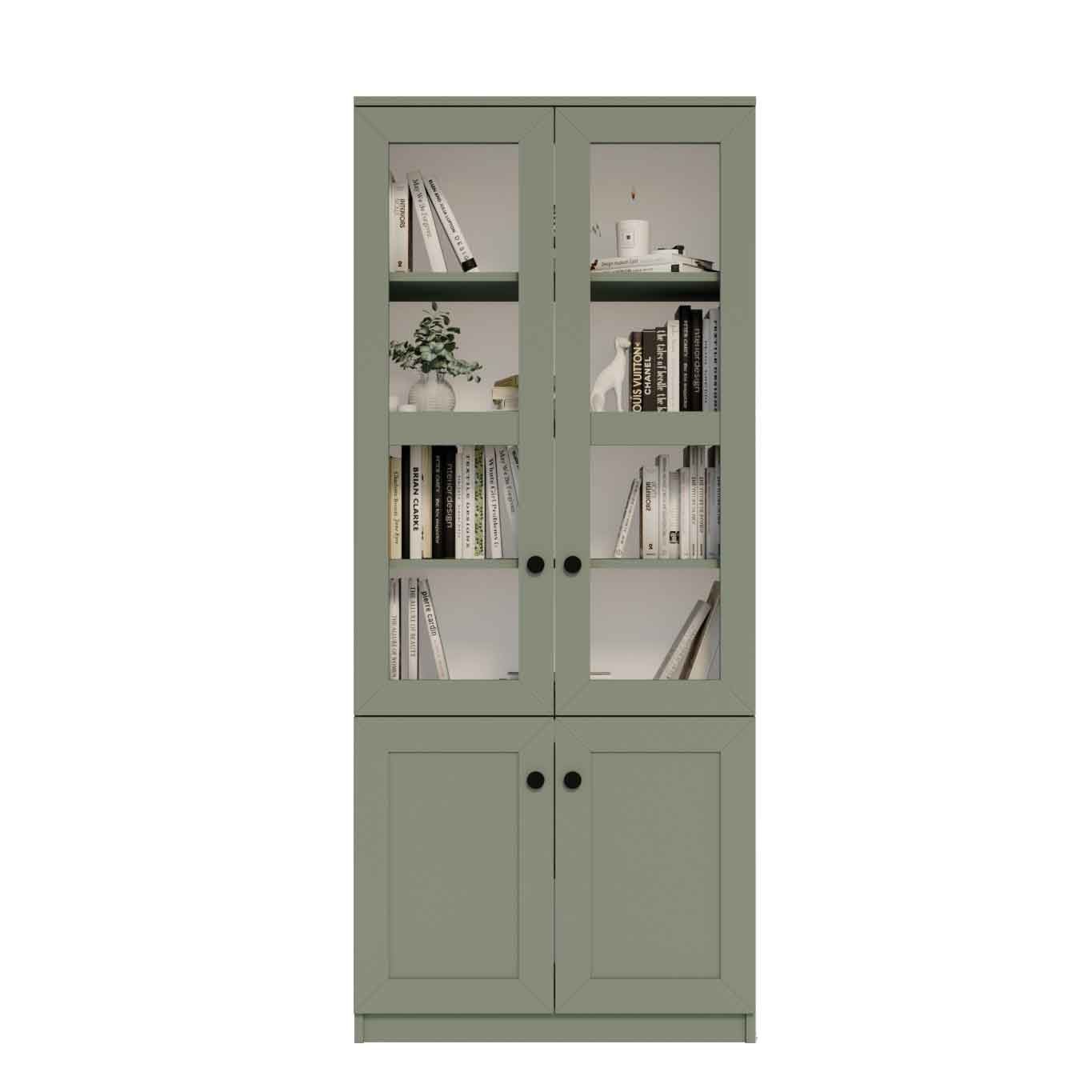 Dulap Lisa 1600-135, 80 x 190 x 37 cm, PAL melaminat, spatiu de depozitare, fixare pe perete, verde — imaginea 4