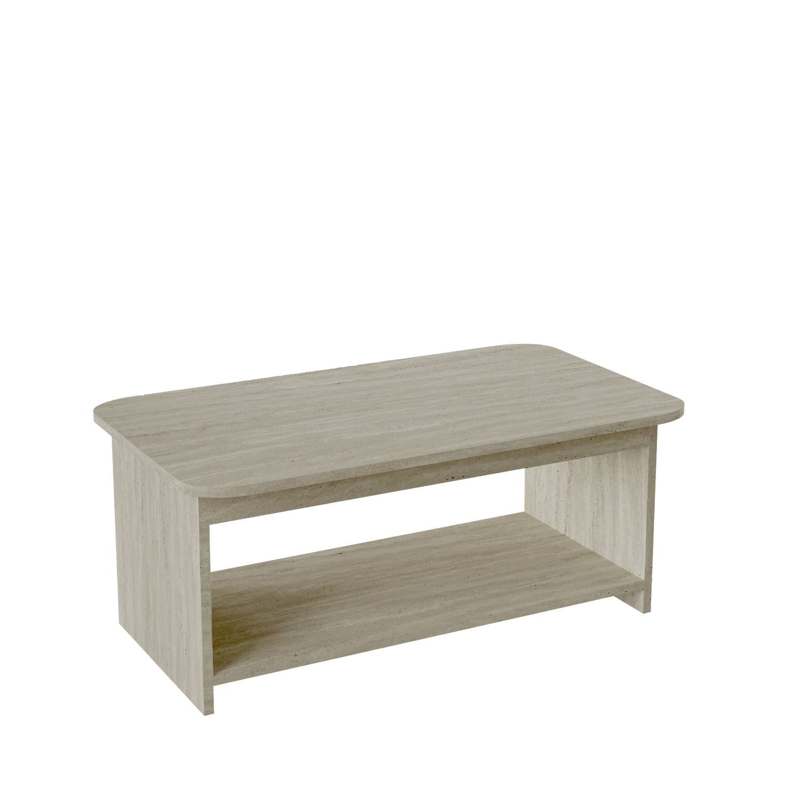 Masa de cafea Chb1-T, 100 x 41,8 x 50 cm, travertin, PAL melaminat, design compact — imaginea 6