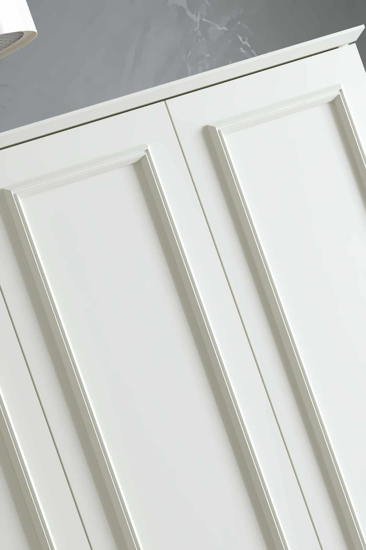 Dulap haine Mira 210, 140 x 210 x 54 cm, alb, PAL melaminat, organizare haine — imaginea 6