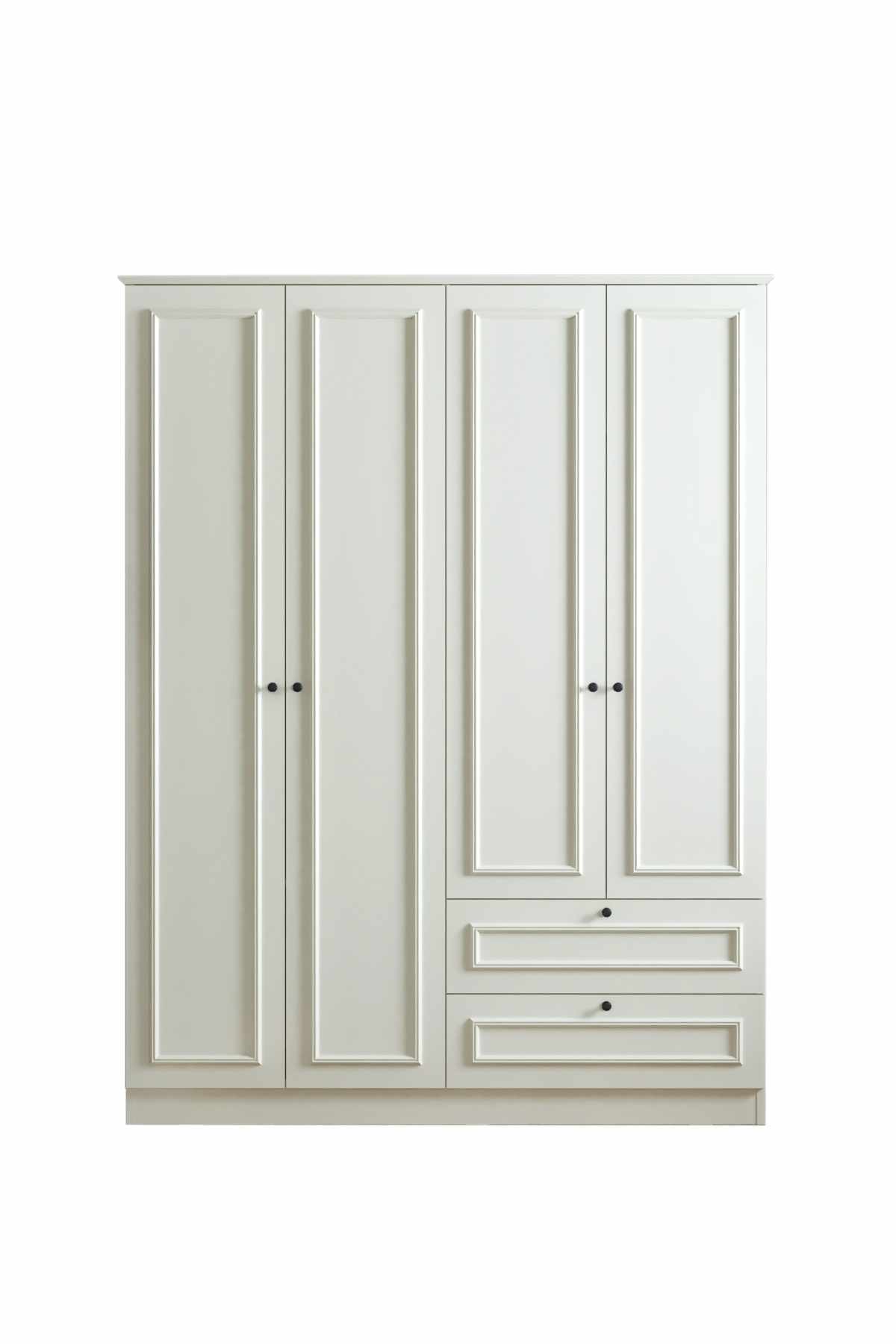 Dulap haine Mira 210, 140 x 210 x 54 cm, alb, PAL melaminat, organizare haine — imaginea 11