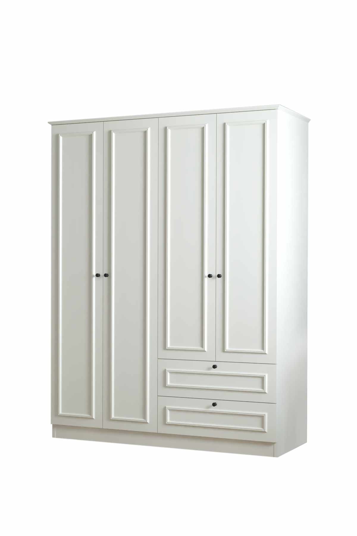 Dulap haine Mira 210, 140 x 210 x 54 cm, alb, PAL melaminat, organizare haine — imaginea 12