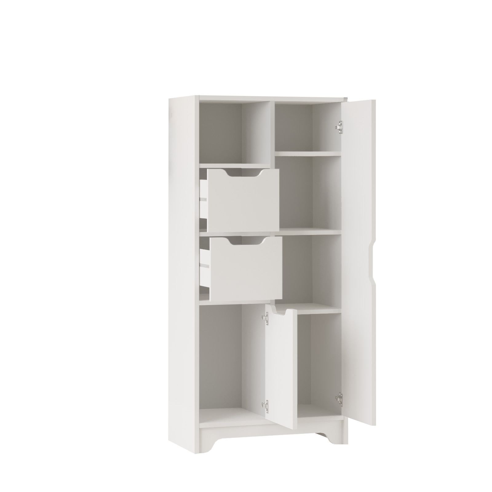 Dulap LIB1-W, 71 x 140 x 34 cm, alb, PAL melaminat, spatiu de depozitare, fixare pe perete — imaginea 2