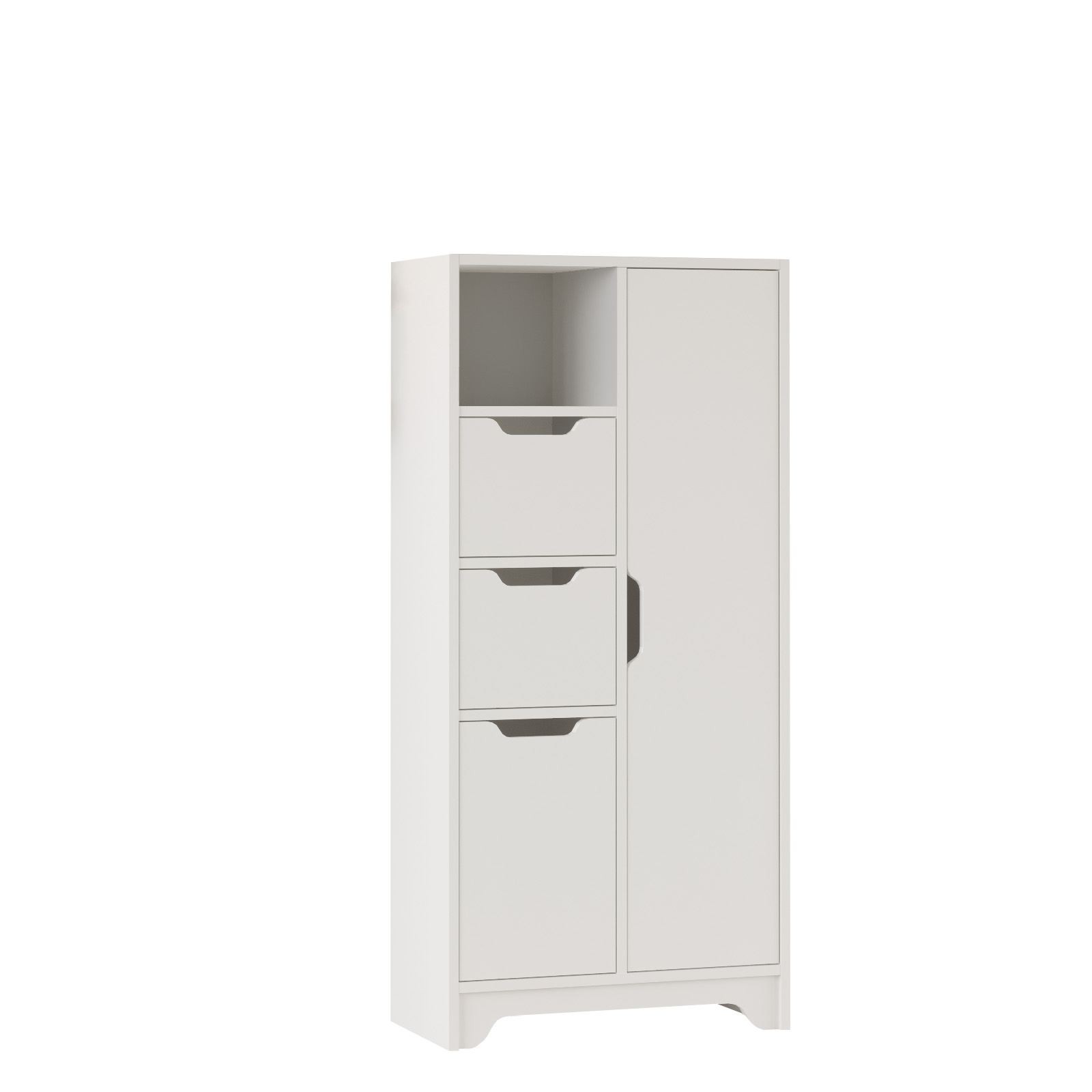 Dulap LIB1-W, 71 x 140 x 34 cm, alb, PAL melaminat, spatiu de depozitare, fixare pe perete — imaginea 3