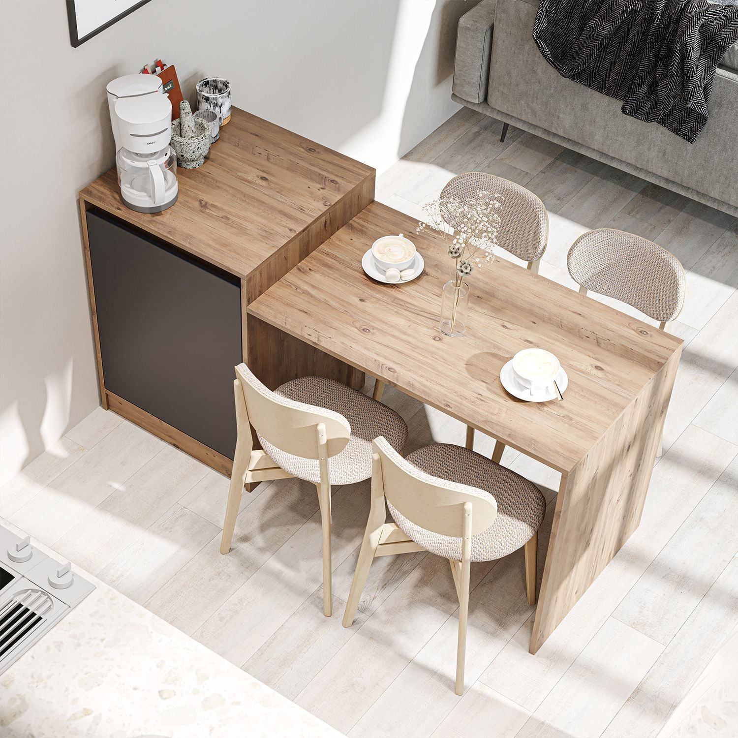 Masa 2787, 160 x 85 x 60 cm, pin atlantic antracit, PAL melaminat — imaginea 6