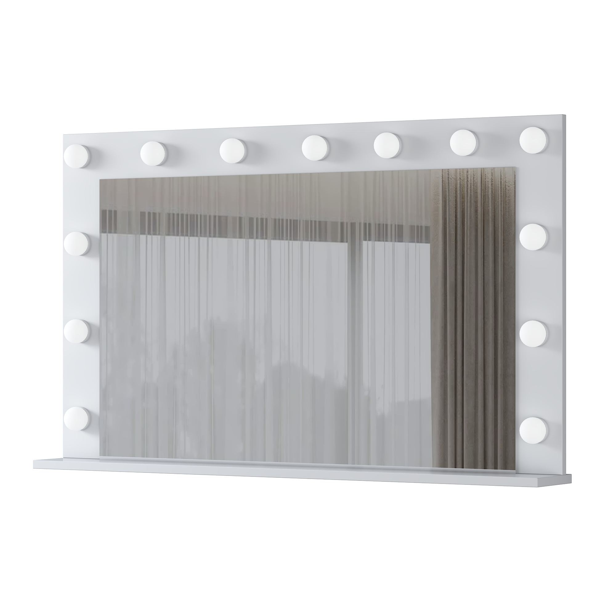 Masa de machiaj EF110, 120 x 71,8 x 15 cm, alb, PAL, fixare pe perete — imaginea 3