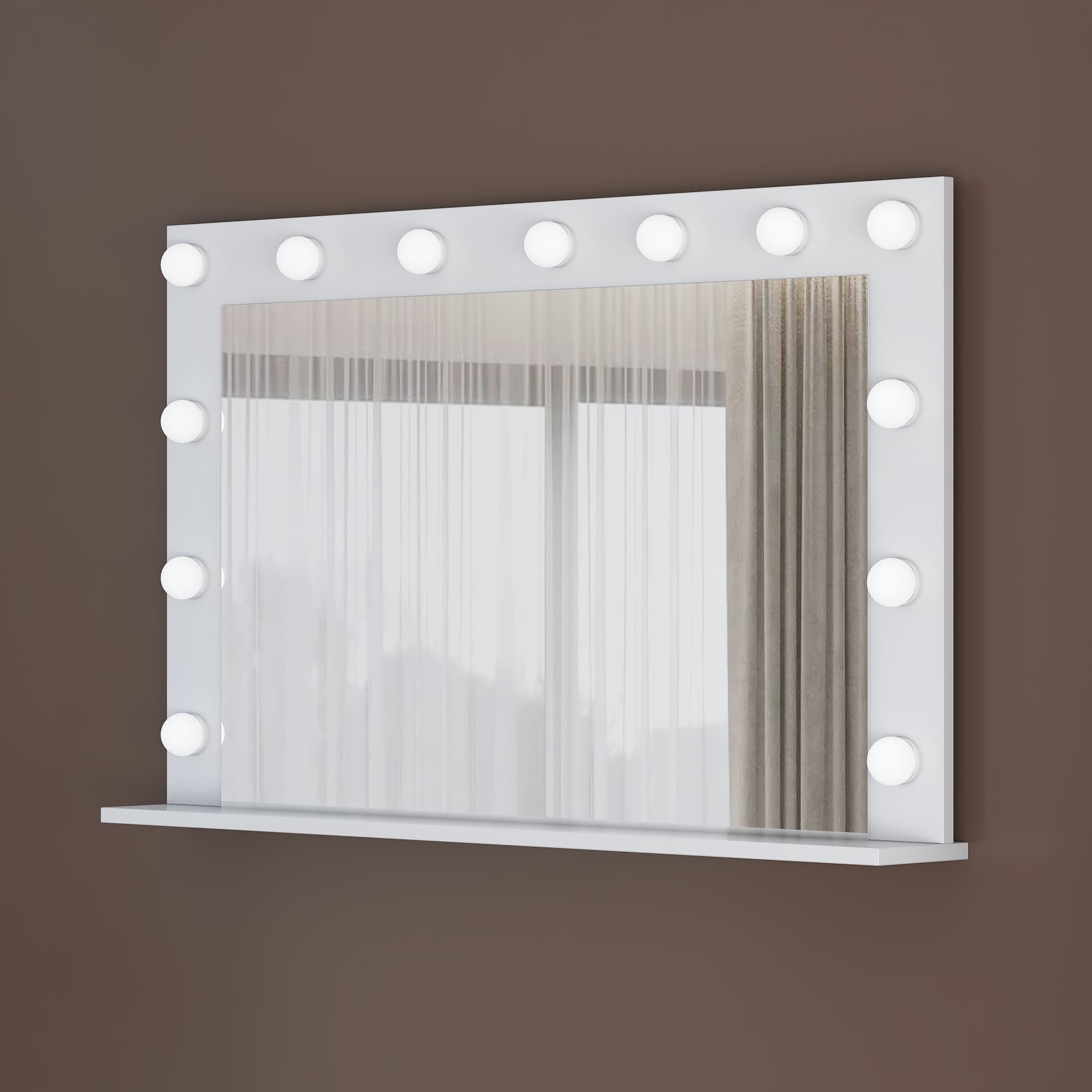 Masa de machiaj EF110, 120 x 71,8 x 15 cm, alb, PAL, fixare pe perete — imaginea 4