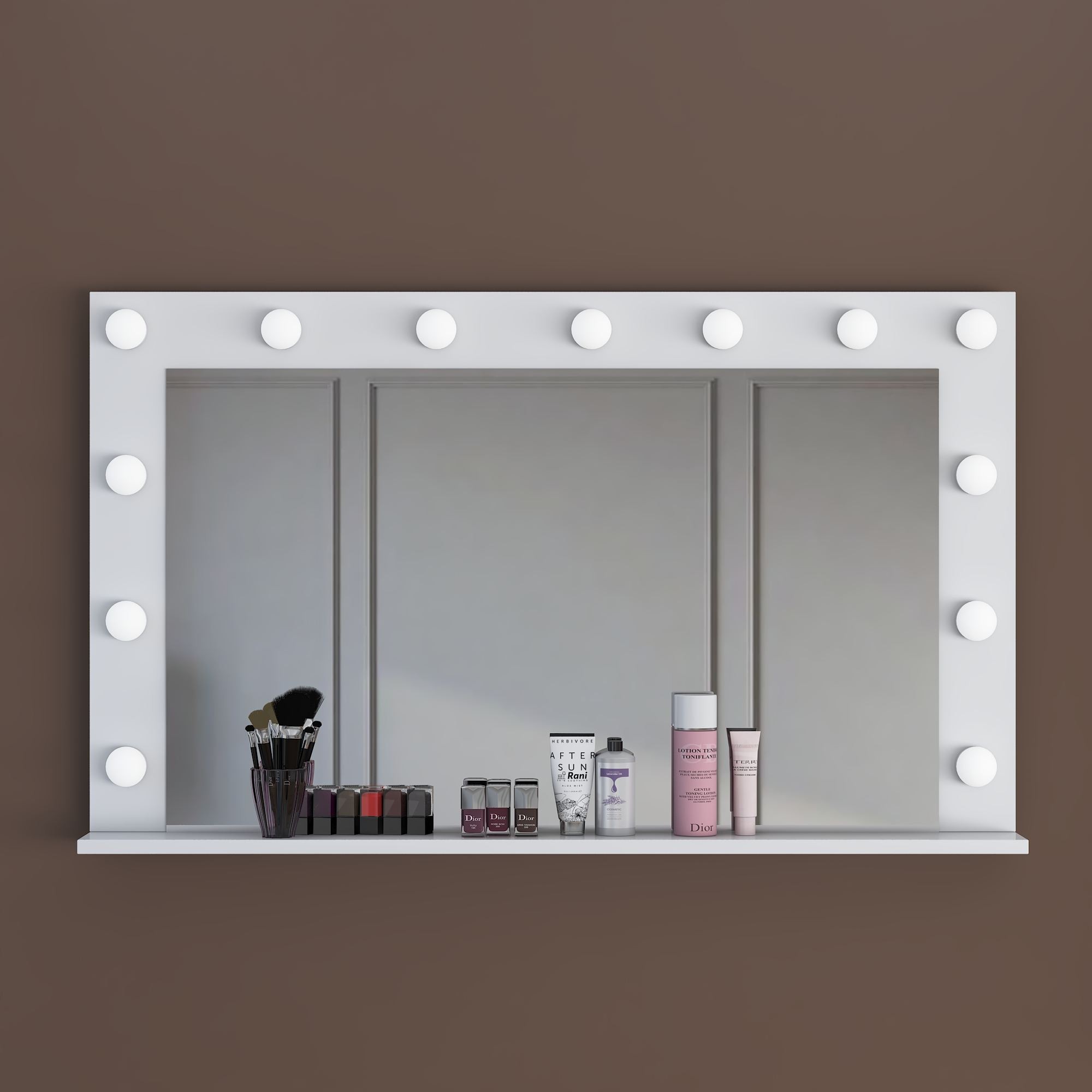Masa de machiaj EF110, 120 x 71,8 x 15 cm, alb, PAL, fixare pe perete — imaginea 6