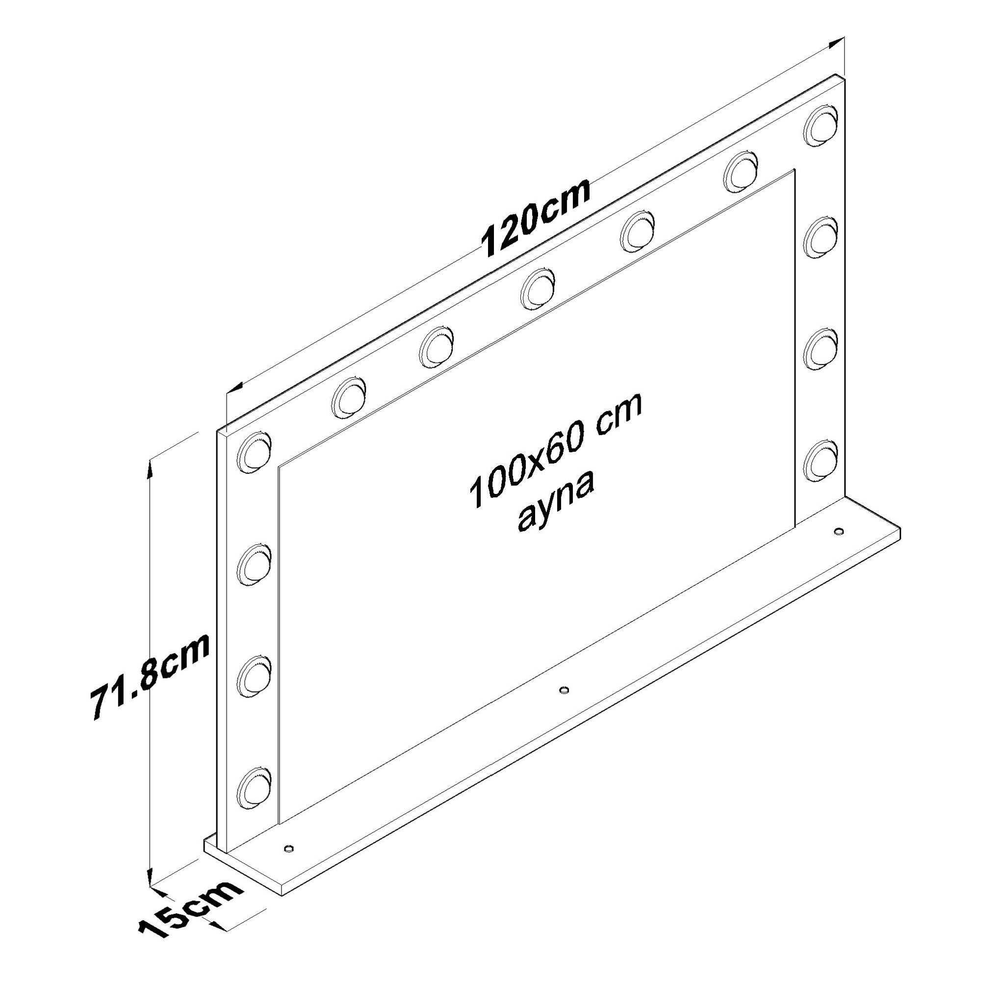 Masa de machiaj EF110, 120 x 71,8 x 15 cm, alb, PAL, fixare pe perete — imaginea 7