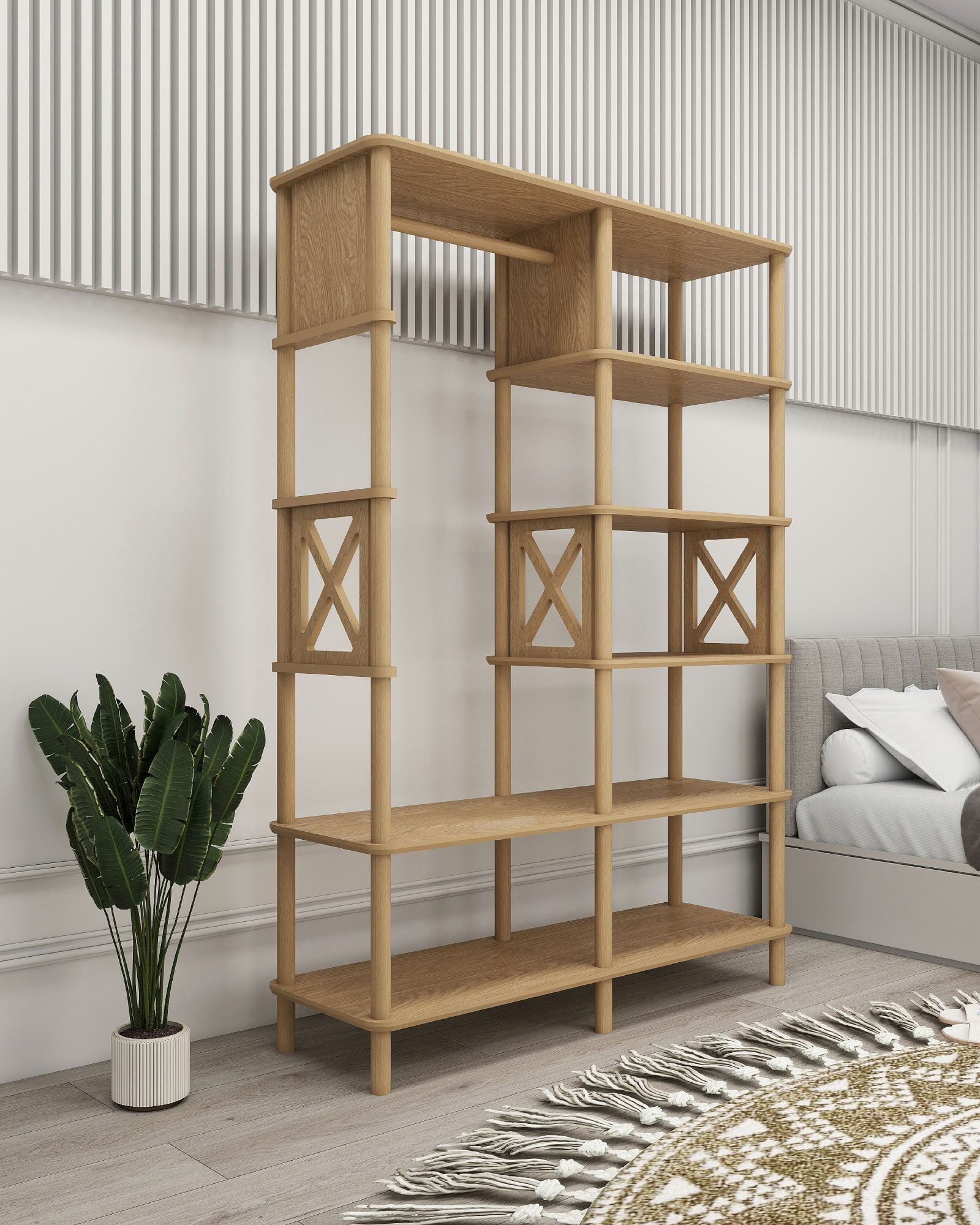 Dulap haine Lusso, 120 x 175 x 38 cm, stejar, MDF, capacitate 15 kg — imaginea 4