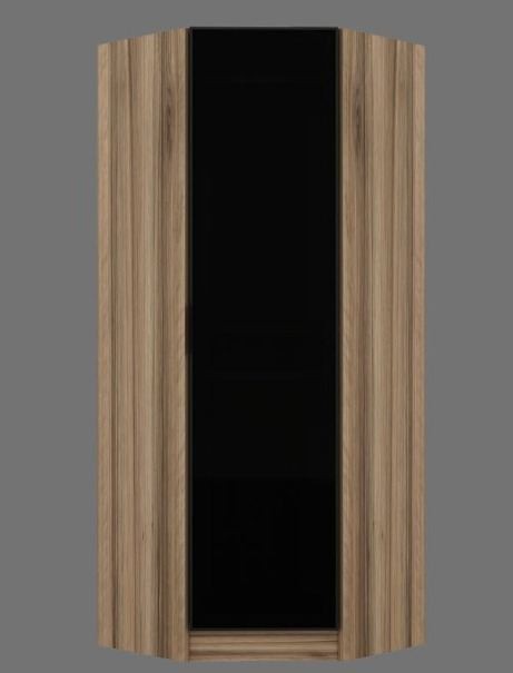 Dulap haine Kale Glass Dark gri, 74 x 210 x 52 cm, PAL melaminat, organizare haine, stejar — imaginea 2