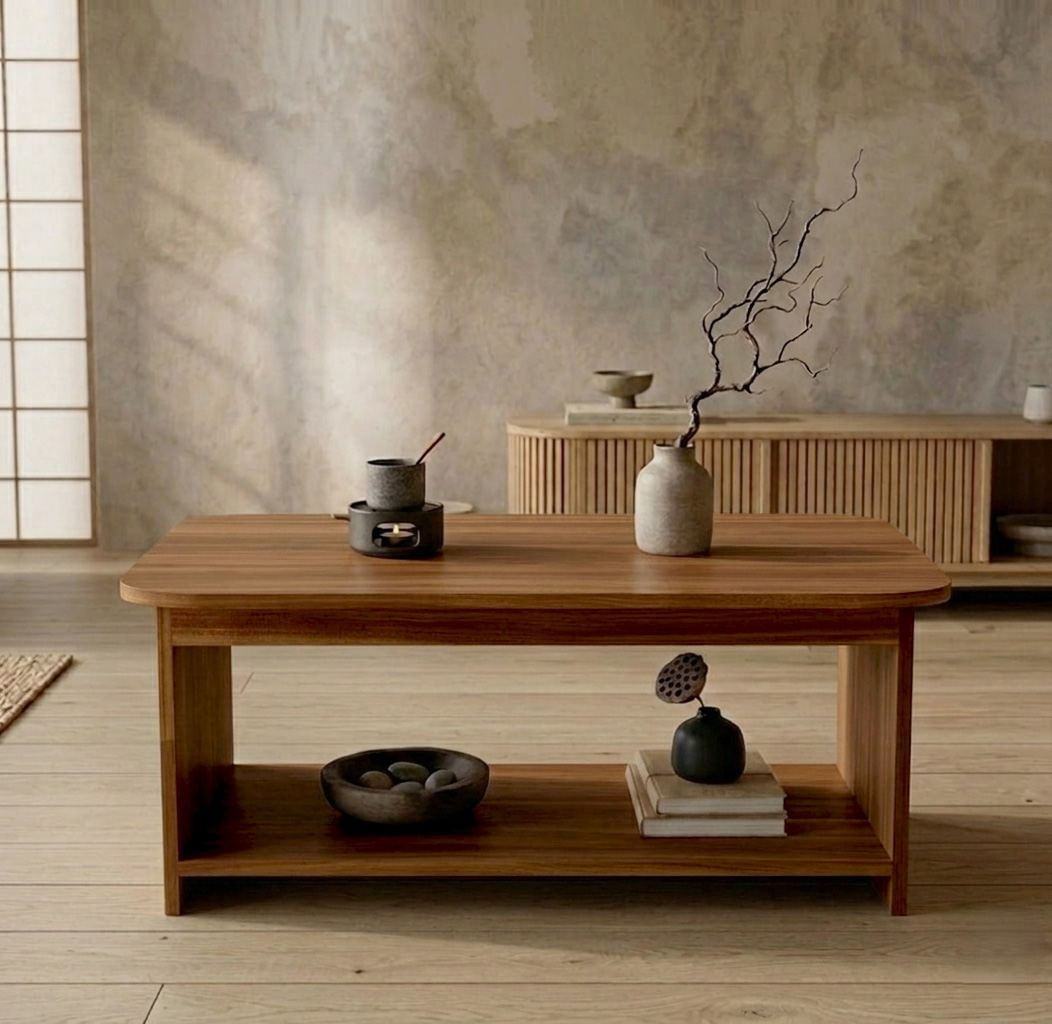 Masa de cafea Chb1-Ce, 100 x 41,8 x 50 cm, nuc, PAL melaminat, design compact — imaginea 4