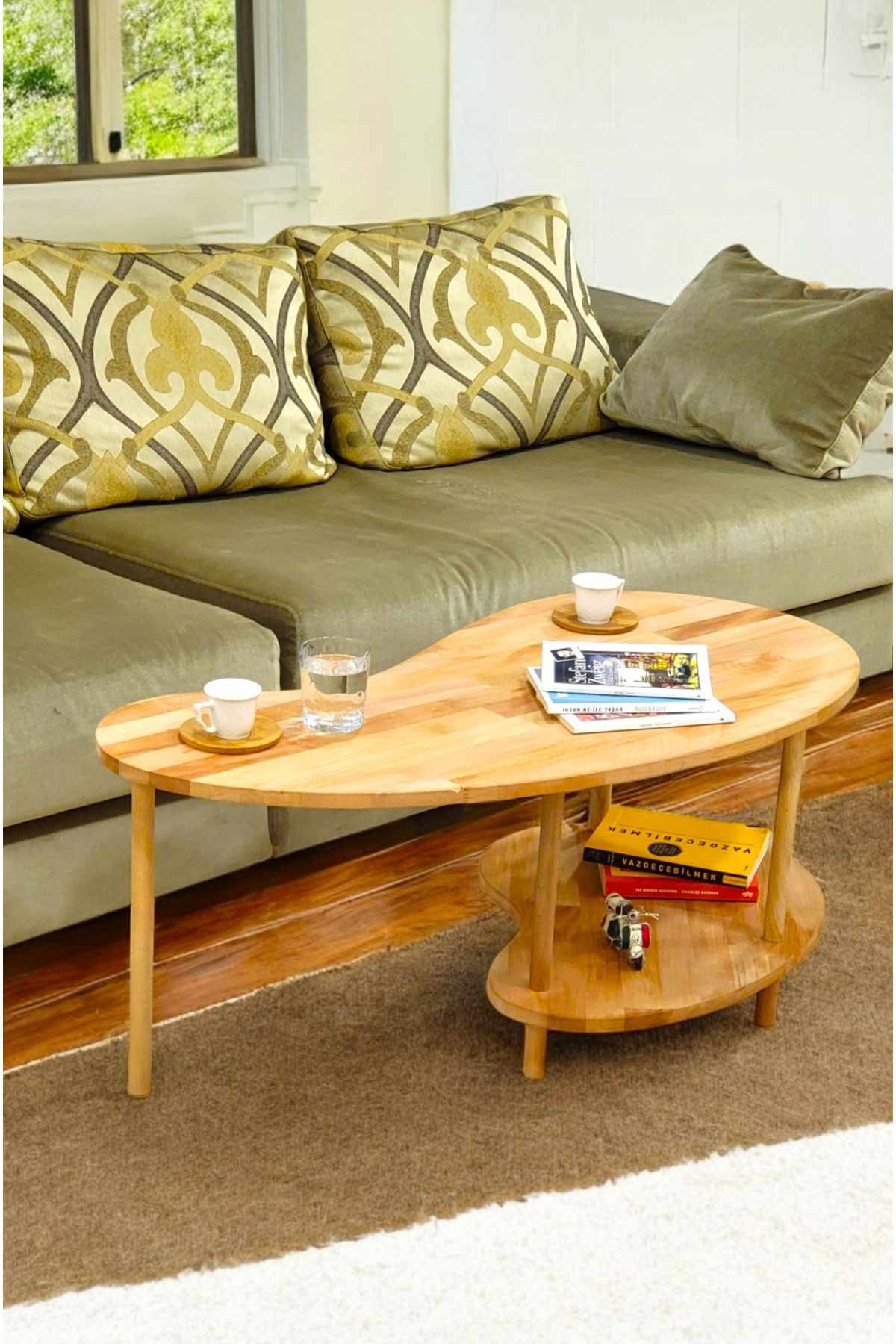 Masa de cafea Tyc7725C83108E8E00, 100 x 43 x 48 cm, lemn natur, lemn, design compact — imaginea 3