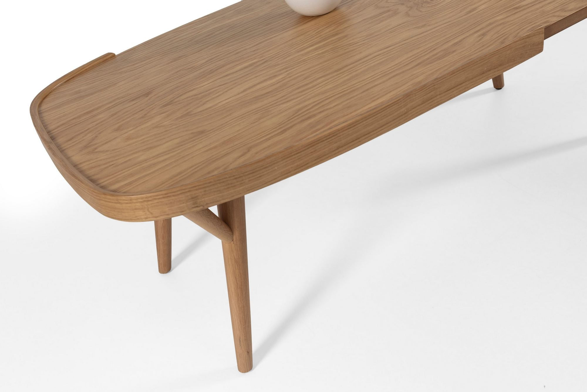 Masa de cafea Butterfly 121, 121 x 44 x 61 cm, MDF, design compact, stejar — imaginea 4
