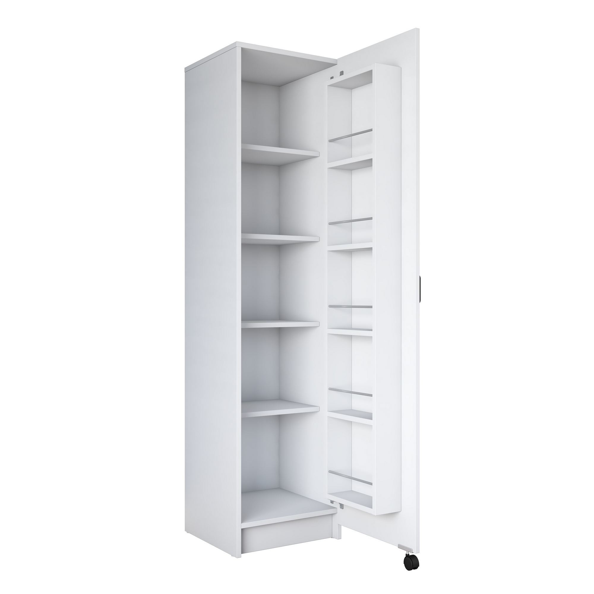 Dulap JE104, 45 x 180 x 42 cm, alb, PAL, spatiu de depozitare, fixare pe perete — imaginea 7