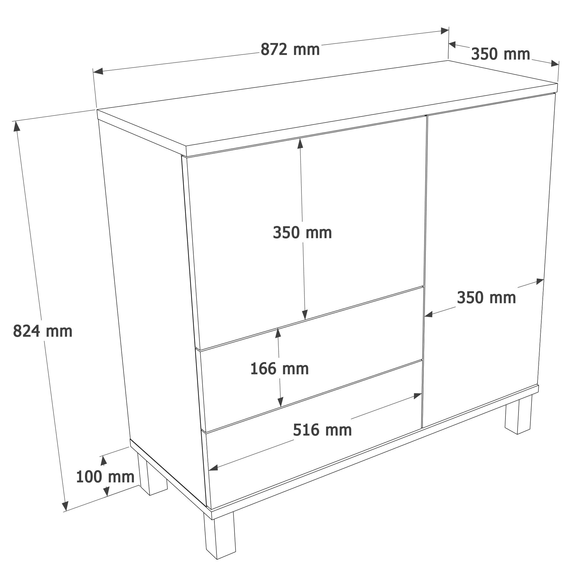 Dulap Mood - MD4-CS, 87,2 x 82,4 x 35 cm, sand stejar, PAL melaminat, spatiu de depozitare, fixare pe perete — imaginea 3