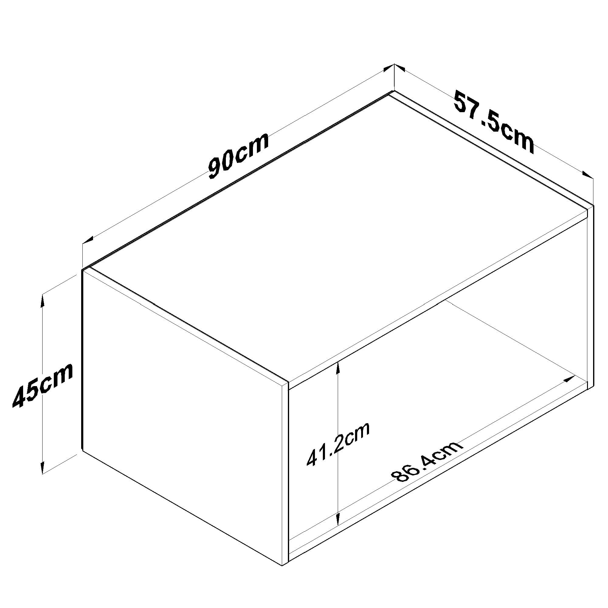 Dulap suspendat BA166 - 4578, 90 x 45 x 57,5 cm, alb, PAL, fixare pe perete — imaginea 7