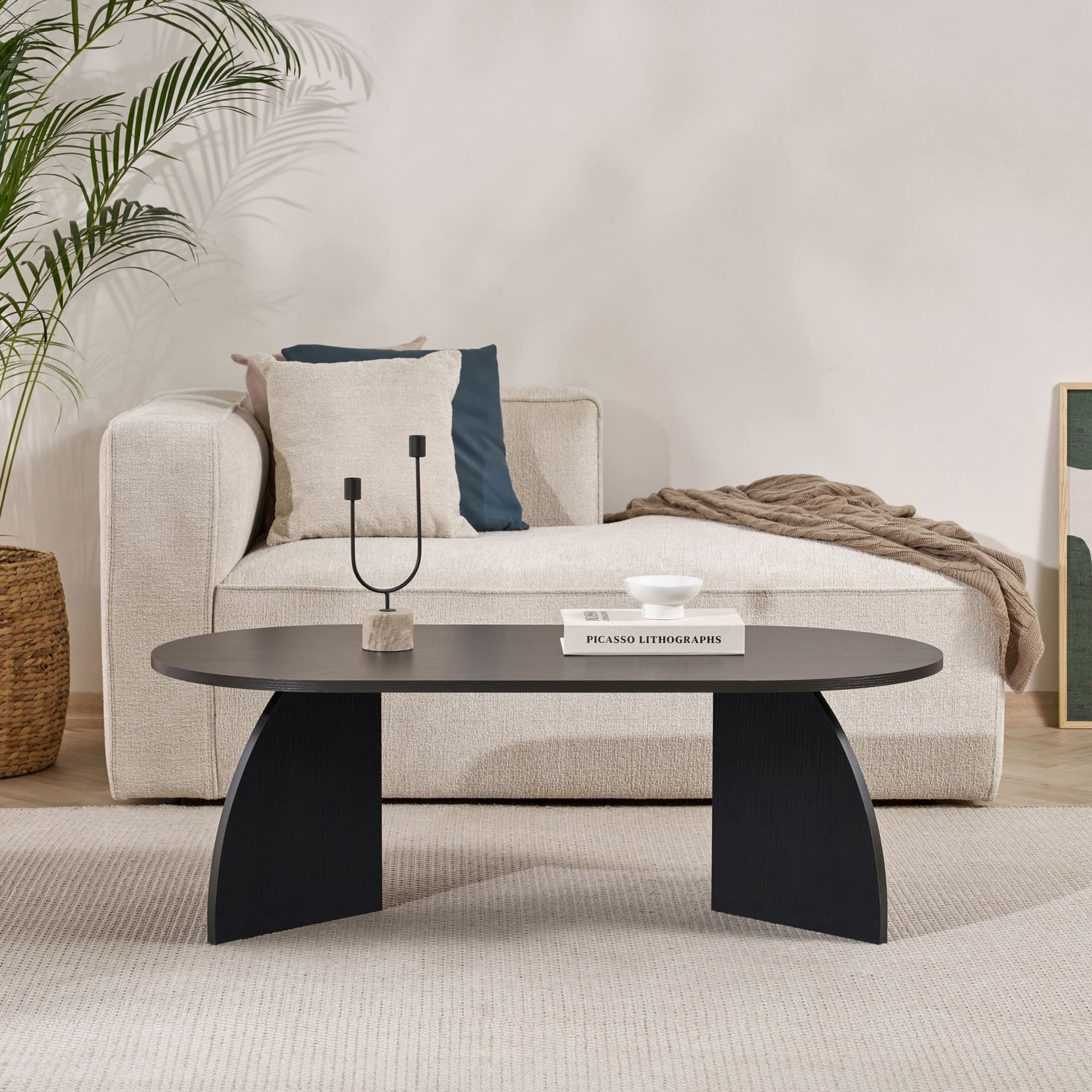 Masa de cafea Melina, 120 x 40 x 60 cm, lemn negru, PAL melaminat, capacitate 25 kg, wood negru — imaginea 6