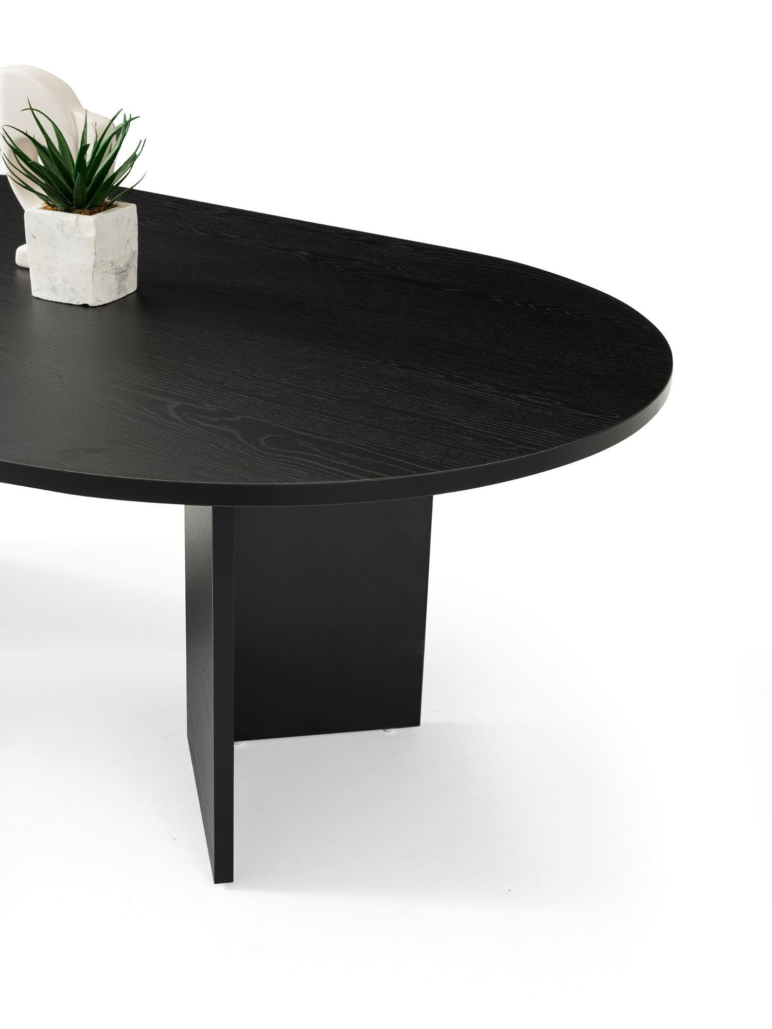 Masa de cafea Oscar, 128 x 42 x 80 cm, lemn negru, PAL melaminat, design compact, wood negru — imaginea 5