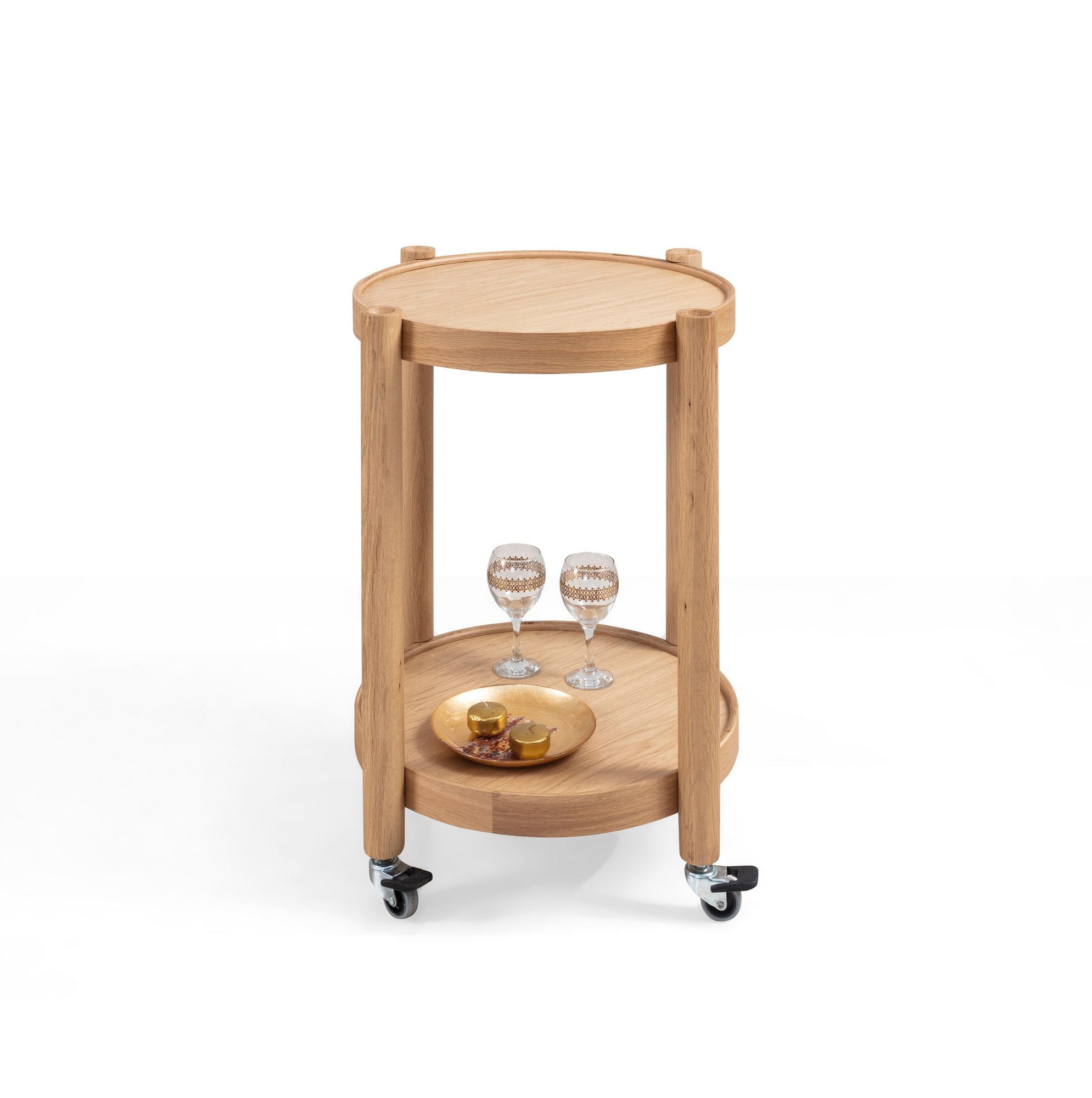 Masa Clover, 50 x 70 x 50 cm, stejar, MDF — imaginea 2