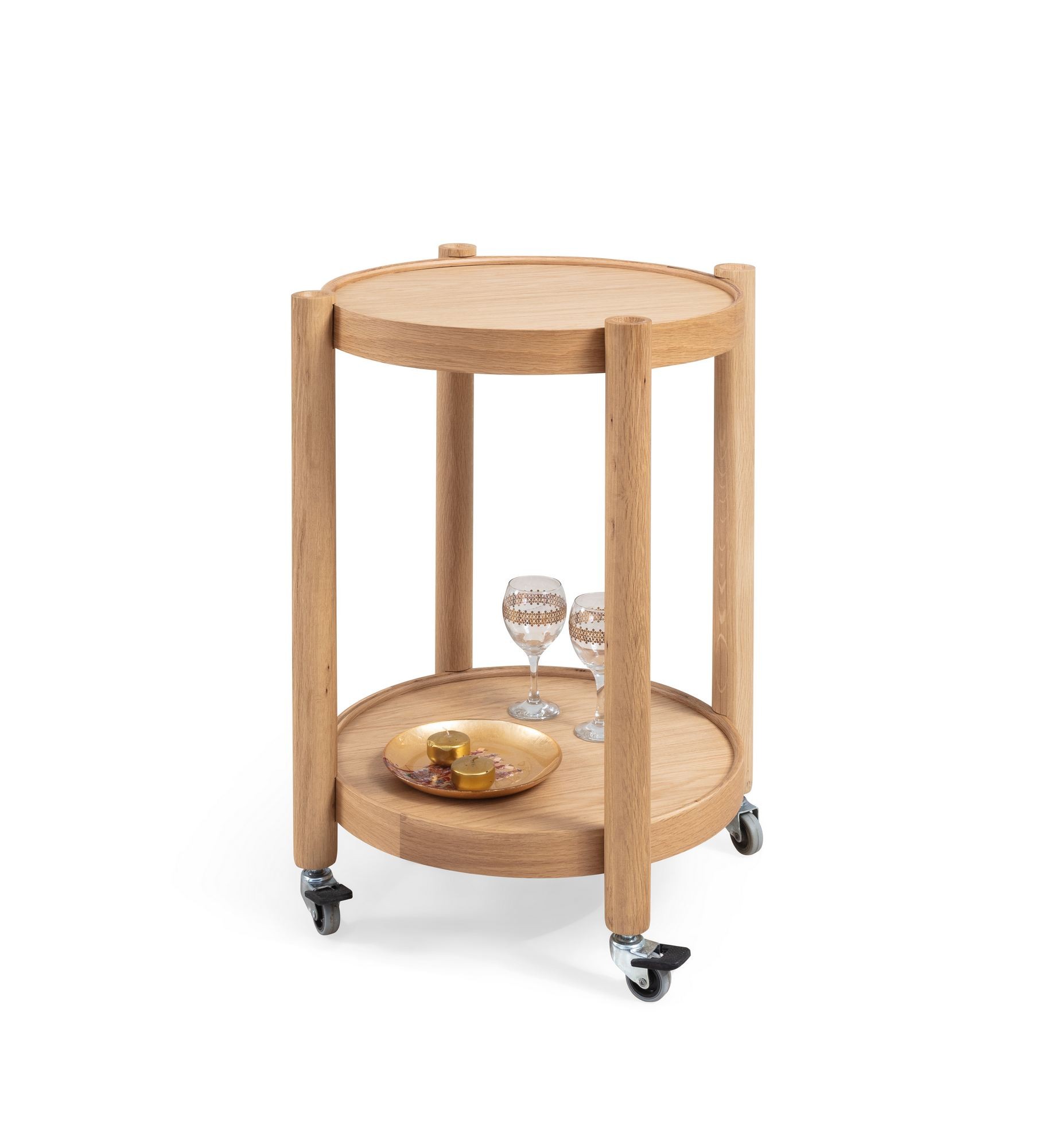 Masa Clover, 50 x 70 x 50 cm, stejar, MDF — imaginea 3
