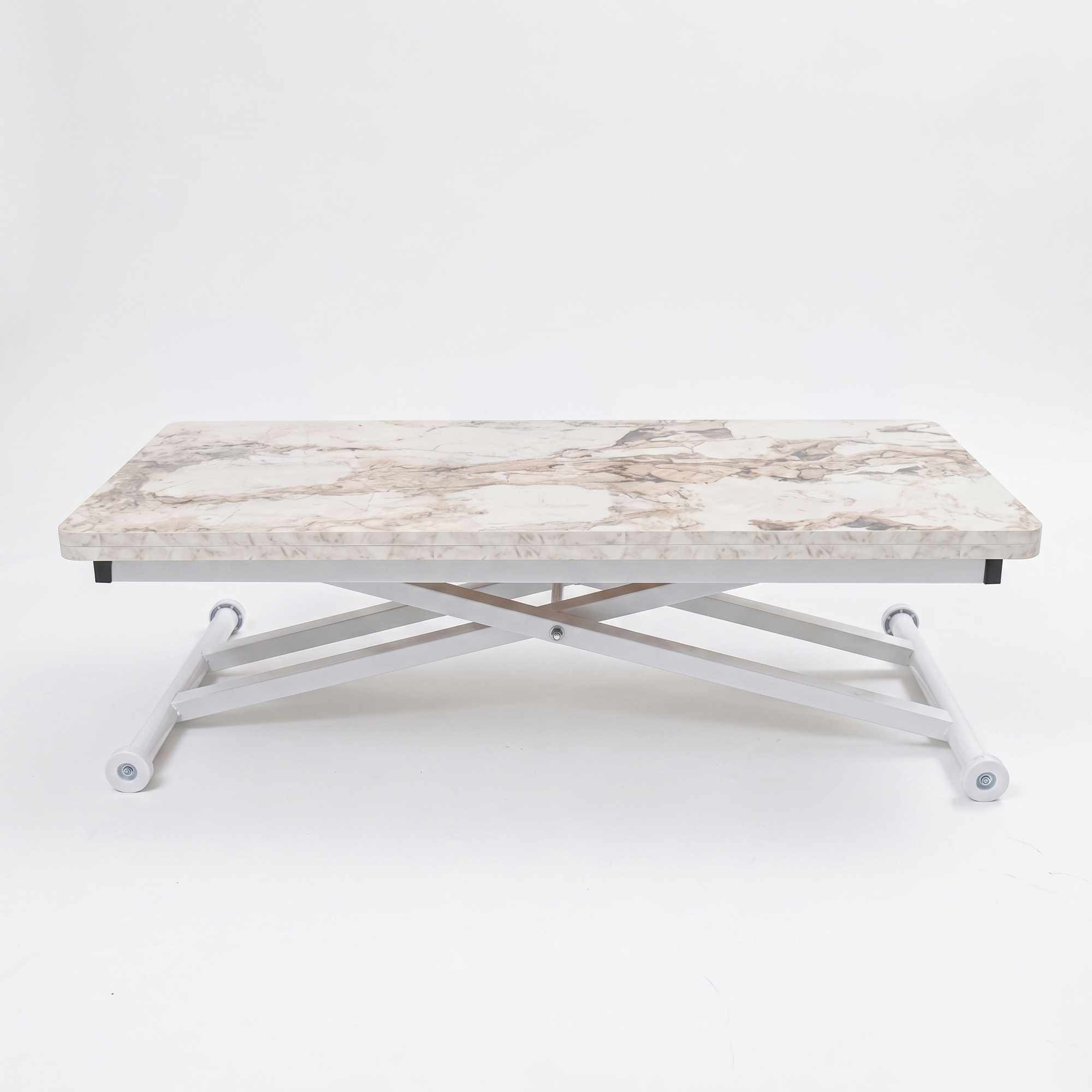 Masa de cafea Home Ext, alb marmura alb, MDF, capacitate 125 kg, alb marble / alb — imaginea 2