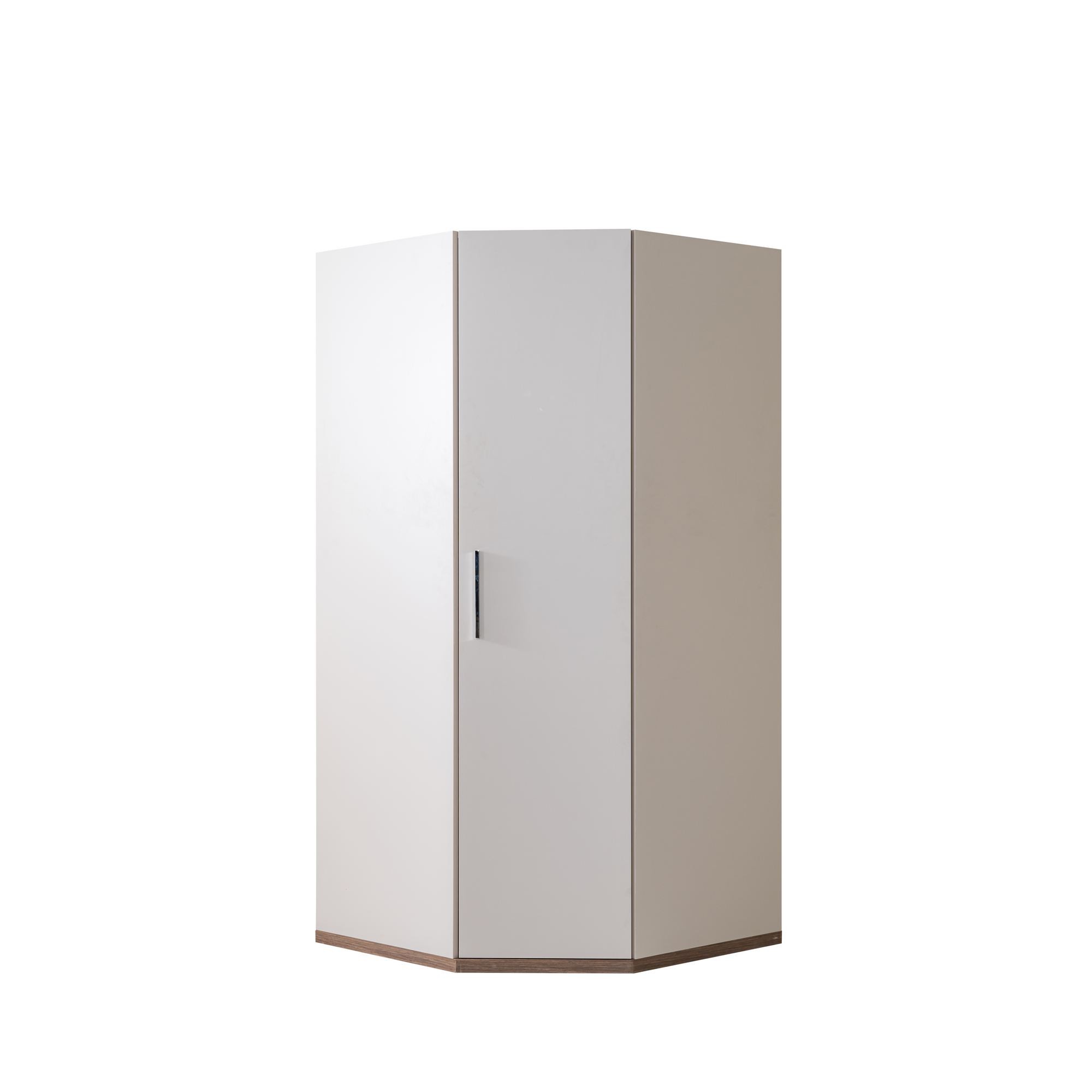 Dulap haine Milano, 95 x 200 x 95 cm, PAL melaminat, spatiu de depozitare, fixare pe perete, alb / maro