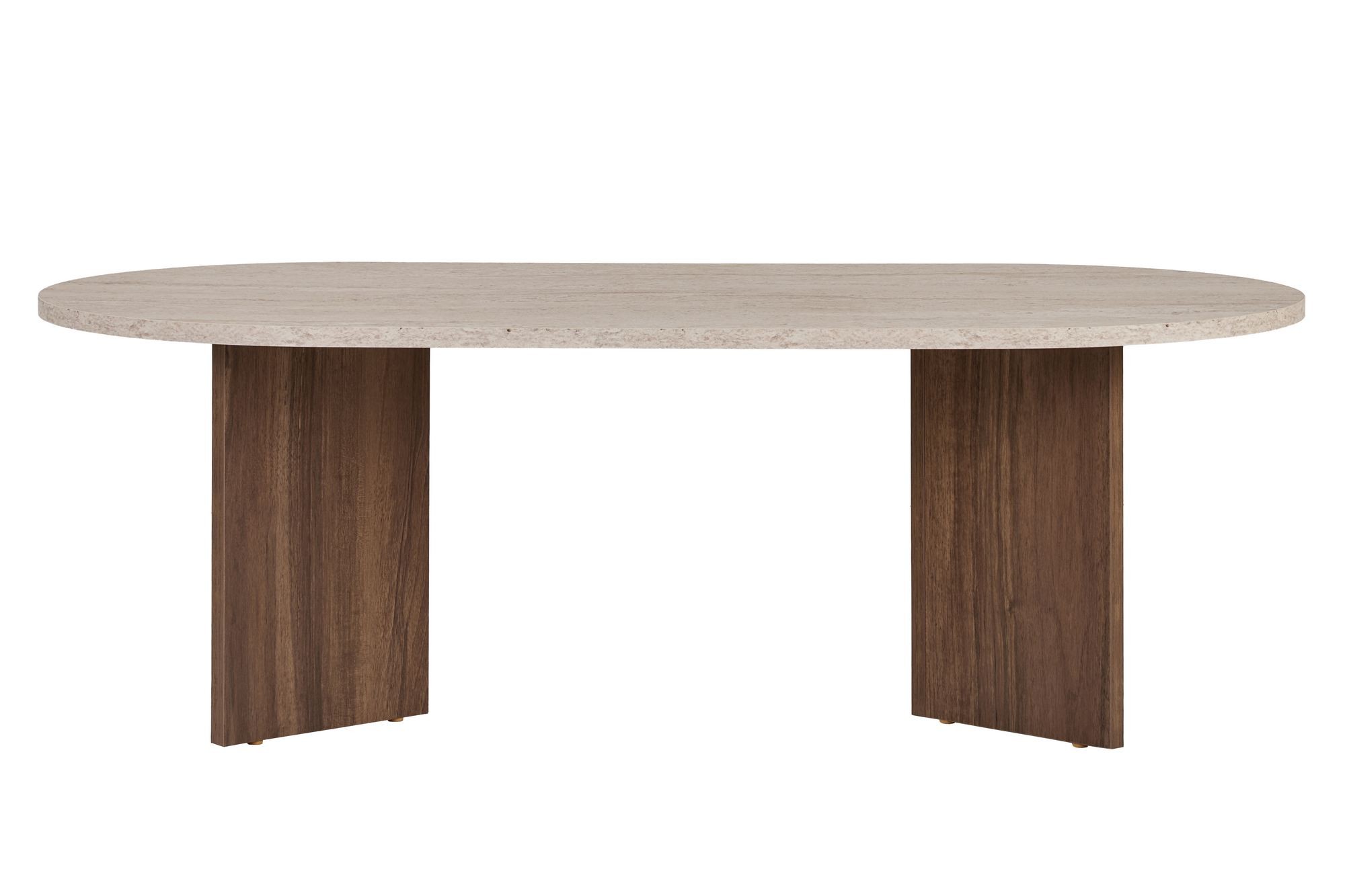 Masa de cafea Sable, 119 x 40 x 60 cm, travertin nuc, PAL melaminat, design compact — imaginea 4