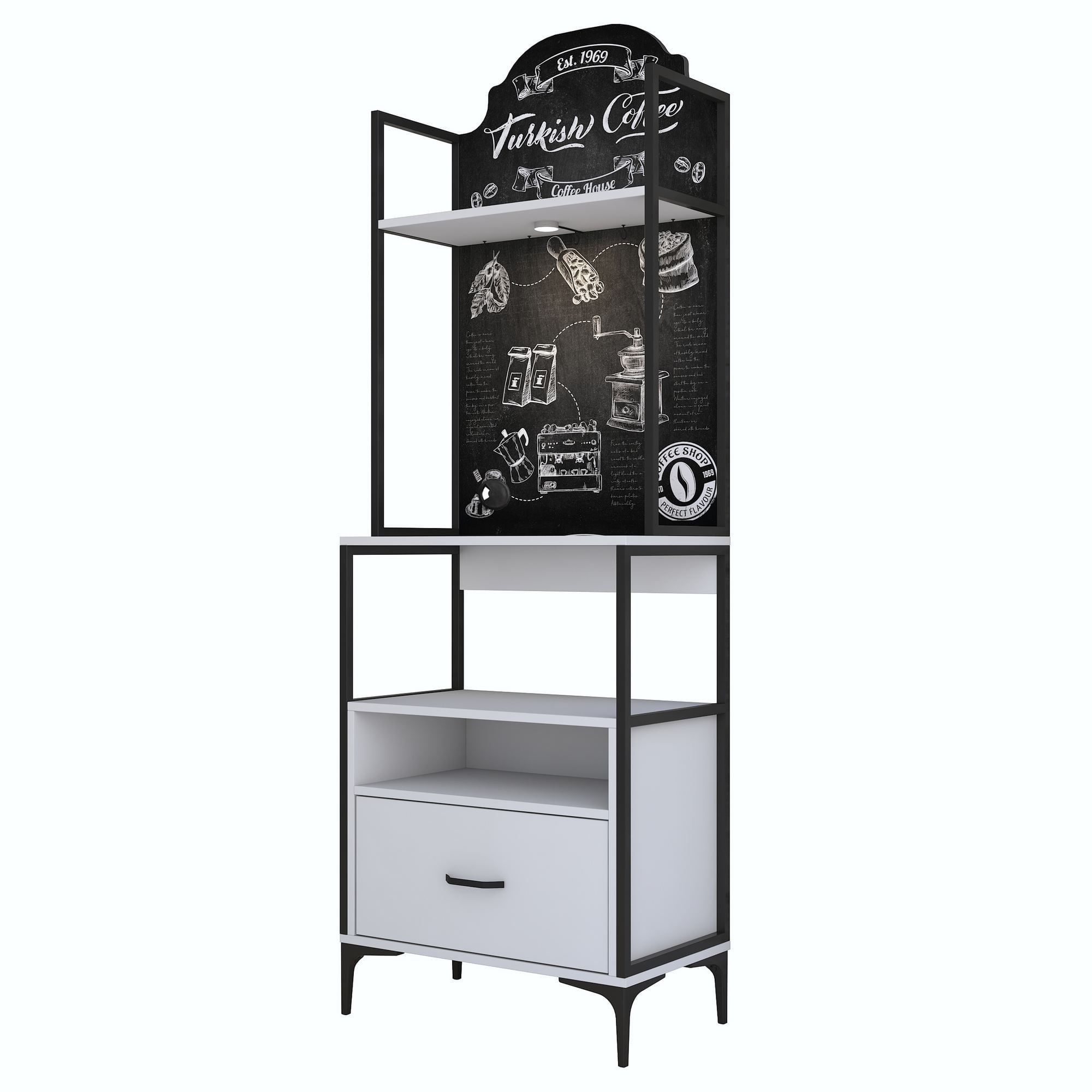 Dulap JE155, 70 x 205 x 40 cm, alb, PAL, spatiu de depozitare, fixare pe perete — imaginea 4