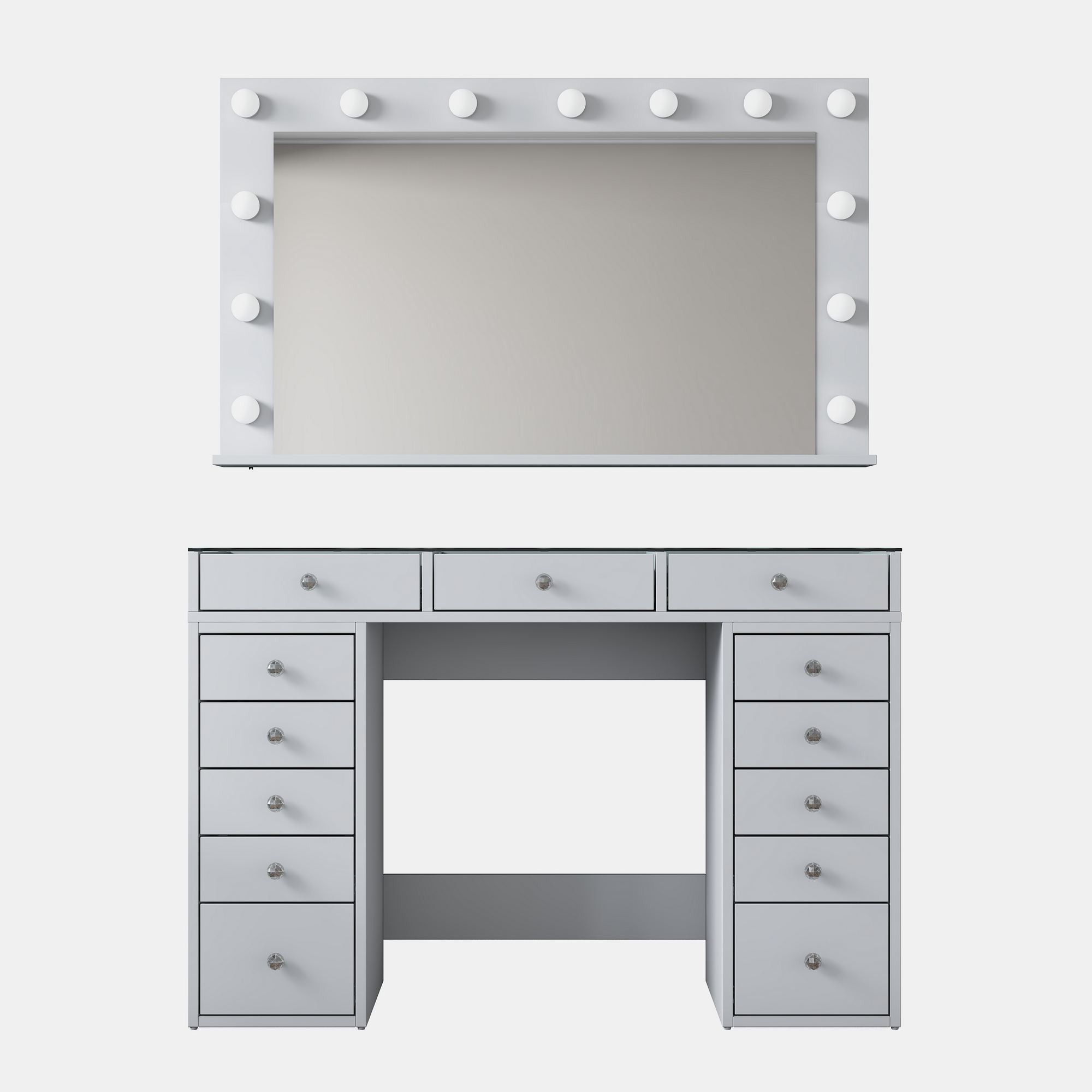Masa de machiaj BJ195, 120 x 79,8 x 44,5 cm, alb, PAL, oglinda inclusa — imaginea 3