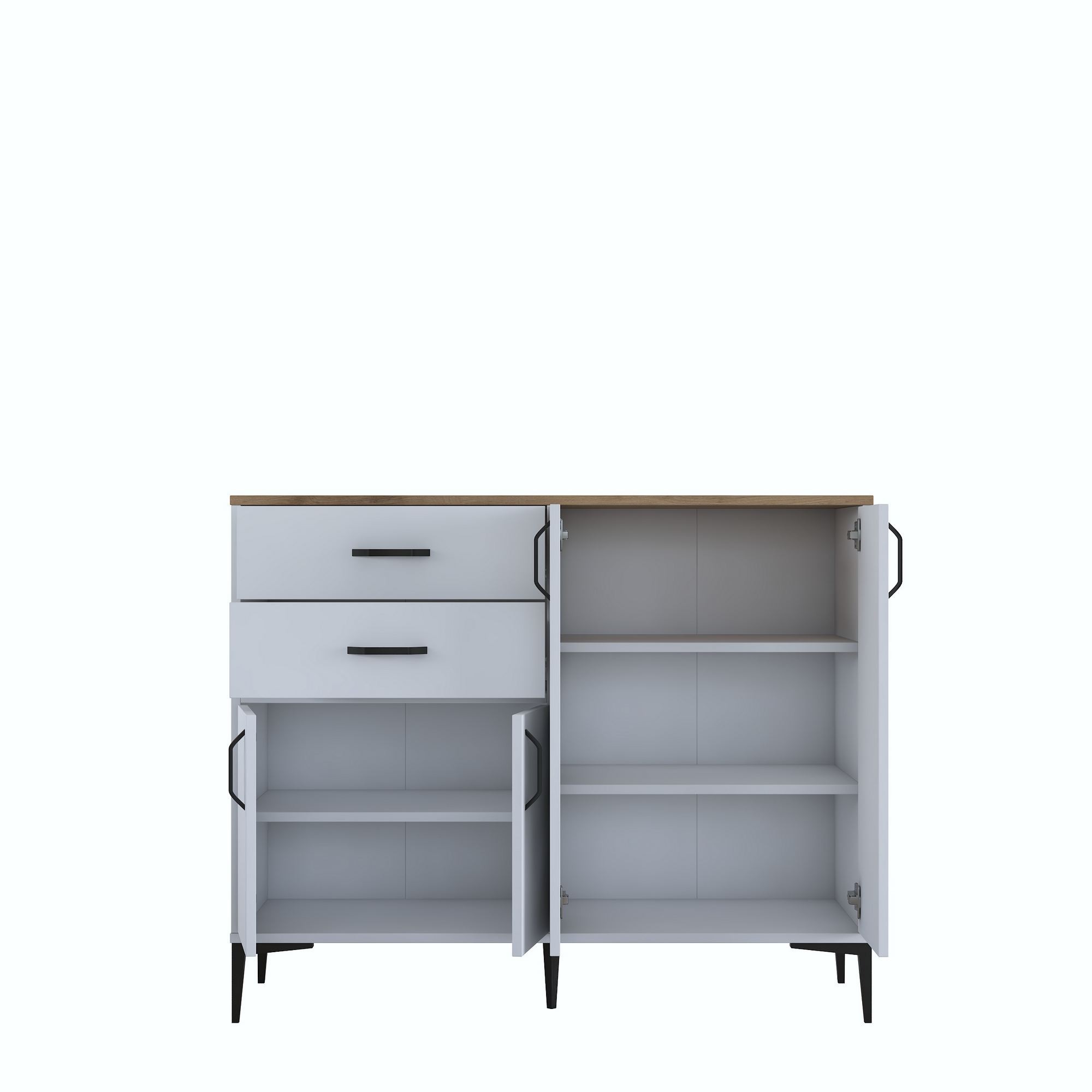 Dulap JE210, 120 x 98,6 x 45 cm, alb nuc, PAL, spatiu de depozitare, fixare pe perete — imaginea 4
