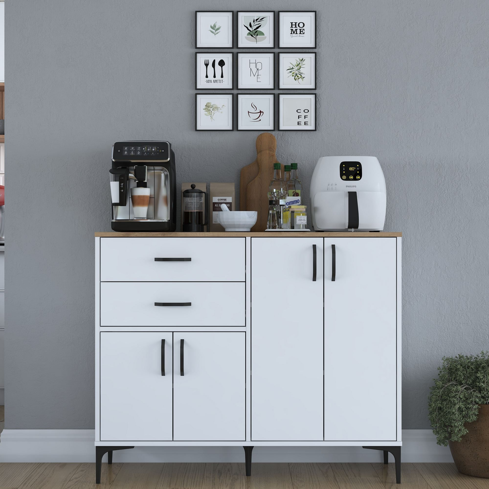 Dulap JE210, 120 x 98,6 x 45 cm, alb nuc, PAL, spatiu de depozitare, fixare pe perete — imaginea 12