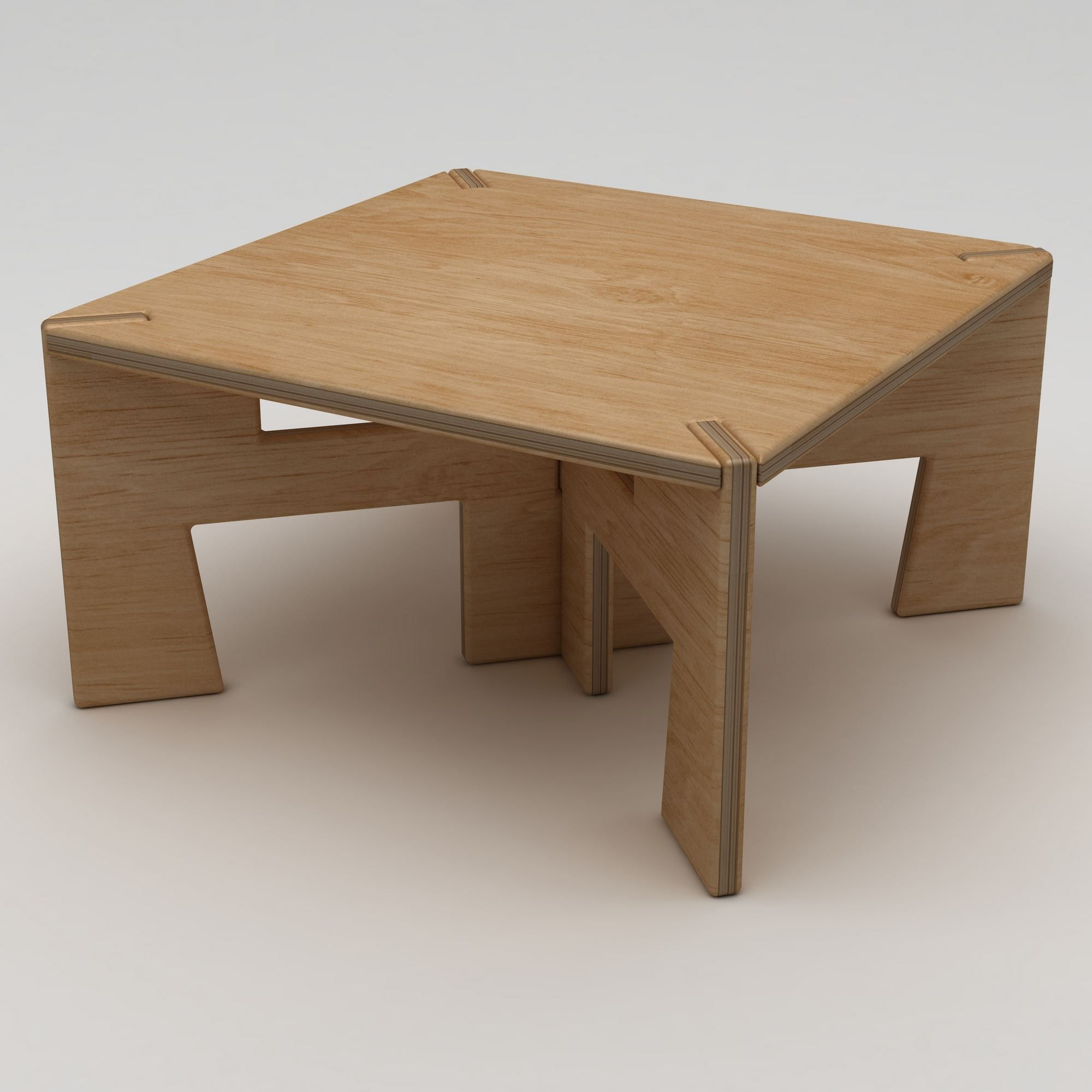 Masa de cafea Tabula, 75 x 40 x 75 cm, natural lemn, lemn, capacitate 180 kg — imaginea 2