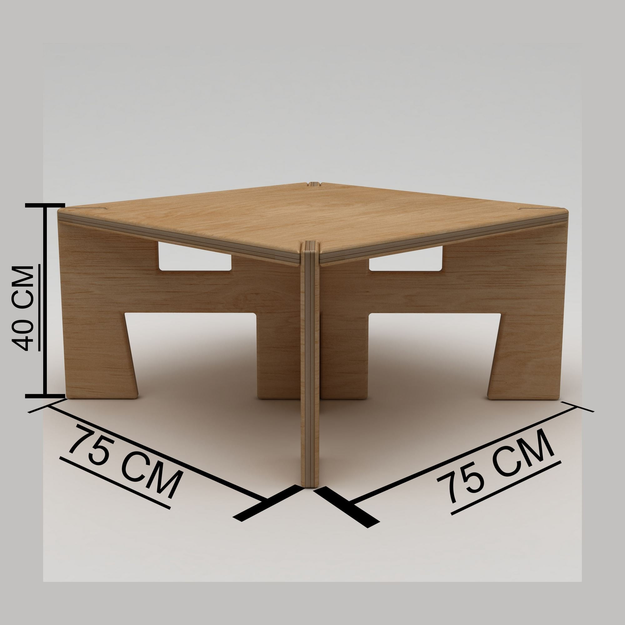 Masa de cafea Tabula, 75 x 40 x 75 cm, natural lemn, lemn, capacitate 180 kg — imaginea 3