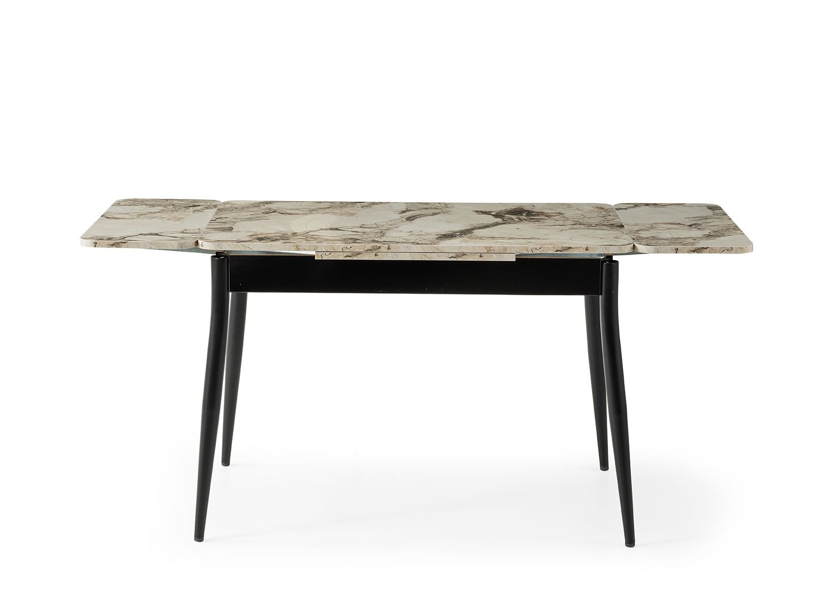 Masa dining Kent, 110 x 75 x 70 cm, alb marmura negru, PAL melaminat, capacitate 27 kg, alb marble / negru — imaginea 2