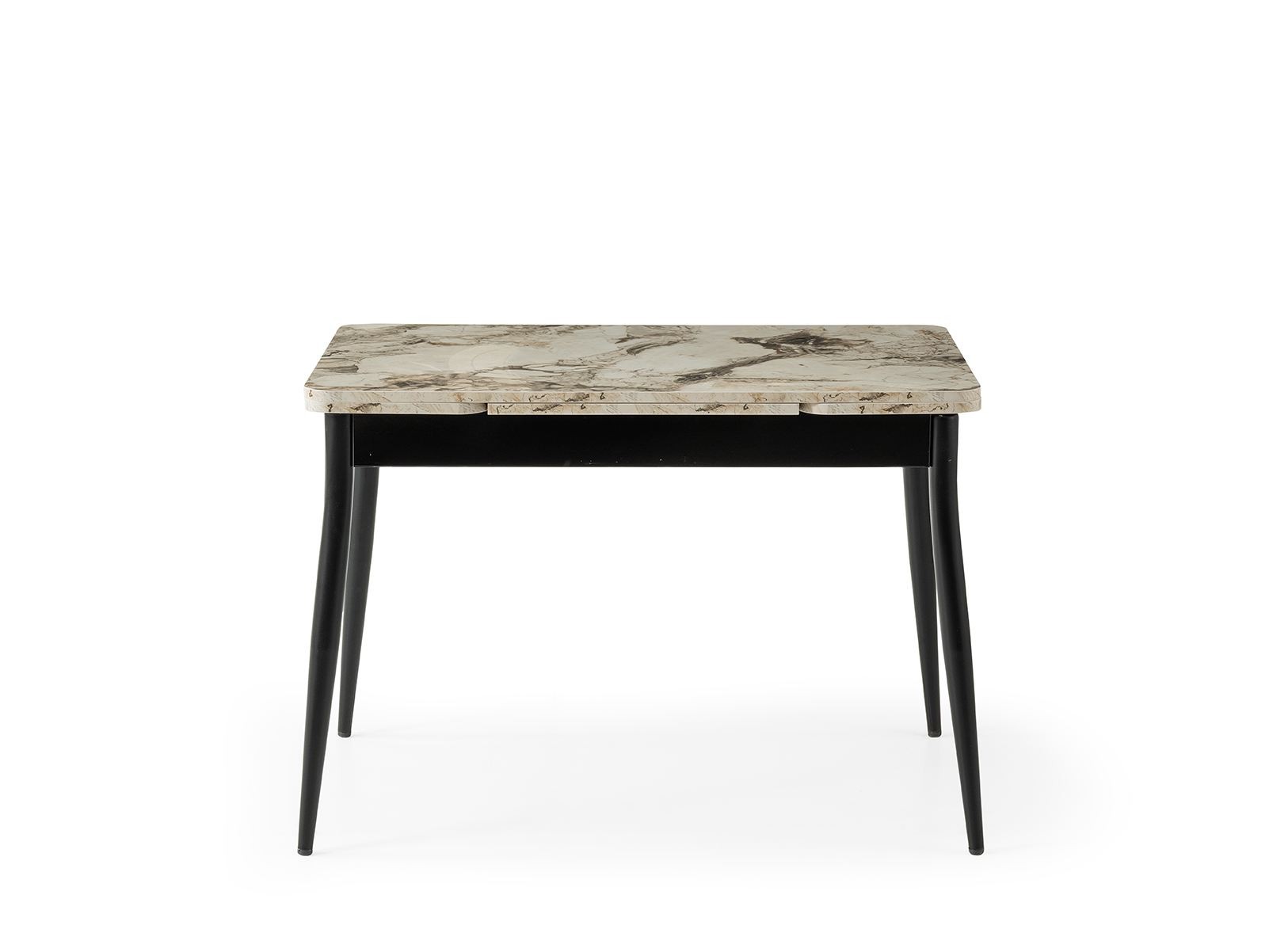 Masa dining Kent, 110 x 75 x 70 cm, alb marmura negru, PAL melaminat, capacitate 27 kg, alb marble / negru — imaginea 3