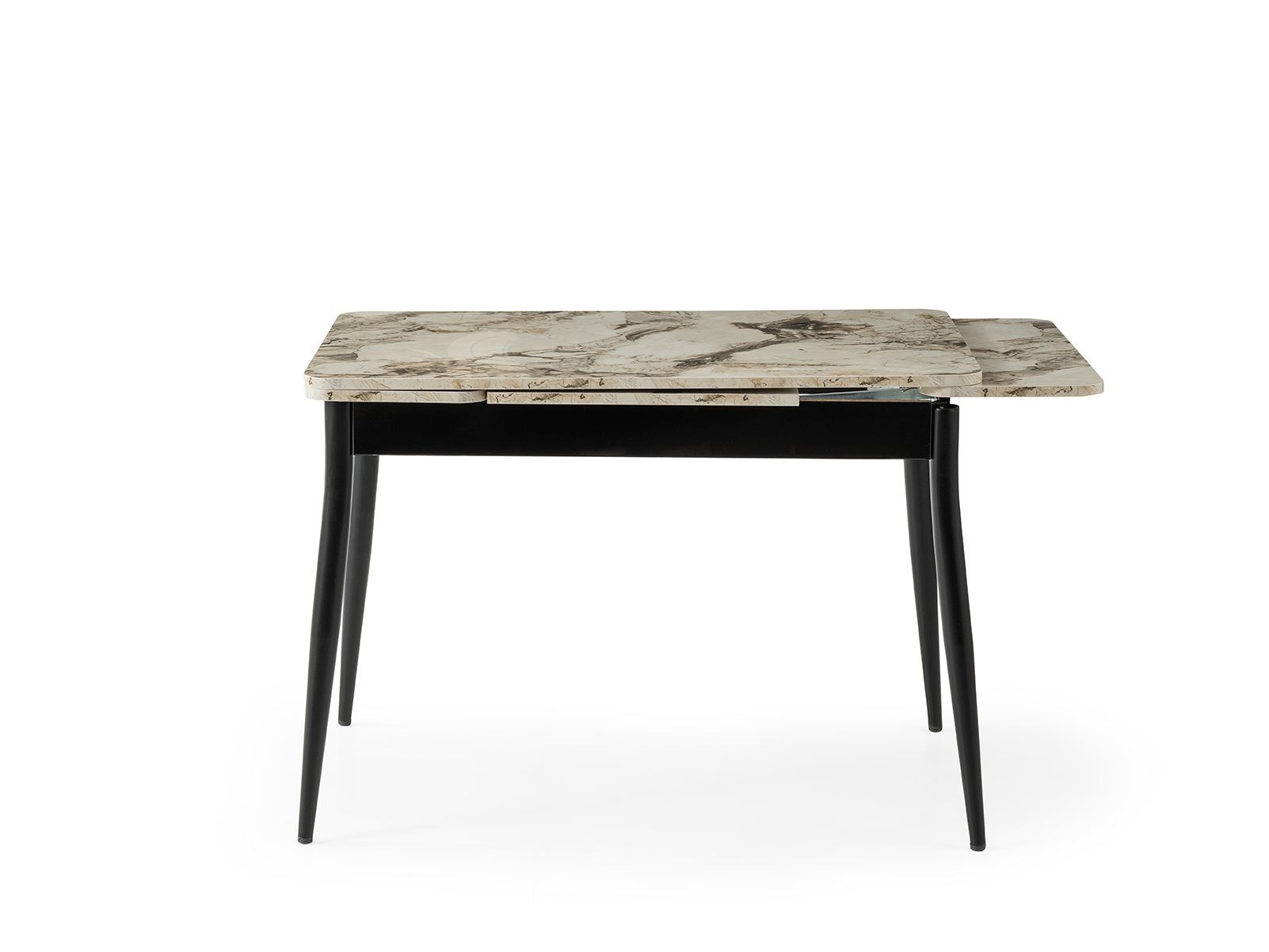 Masa dining Kent, 110 x 75 x 70 cm, alb marmura negru, PAL melaminat, capacitate 27 kg, alb marble / negru — imaginea 5