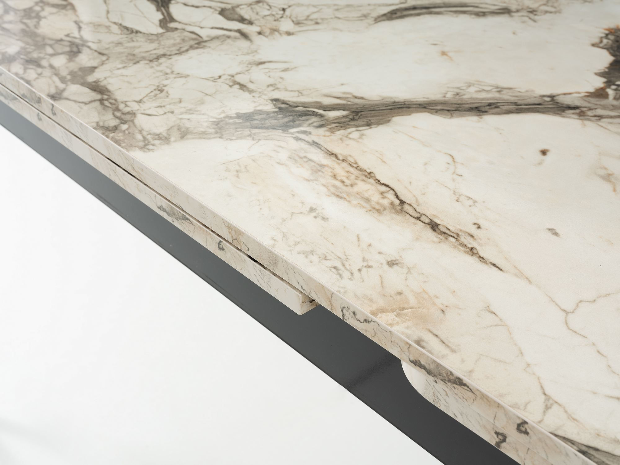 Masa dining Kent, 110 x 75 x 70 cm, alb marmura negru, PAL melaminat, capacitate 27 kg, alb marble / negru — imaginea 7