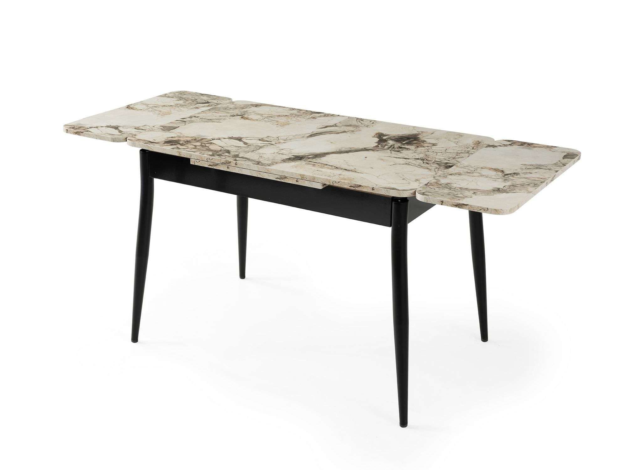 Masa dining Kent, 110 x 75 x 70 cm, alb marmura negru, PAL melaminat, capacitate 27 kg, alb marble / negru — imaginea 8
