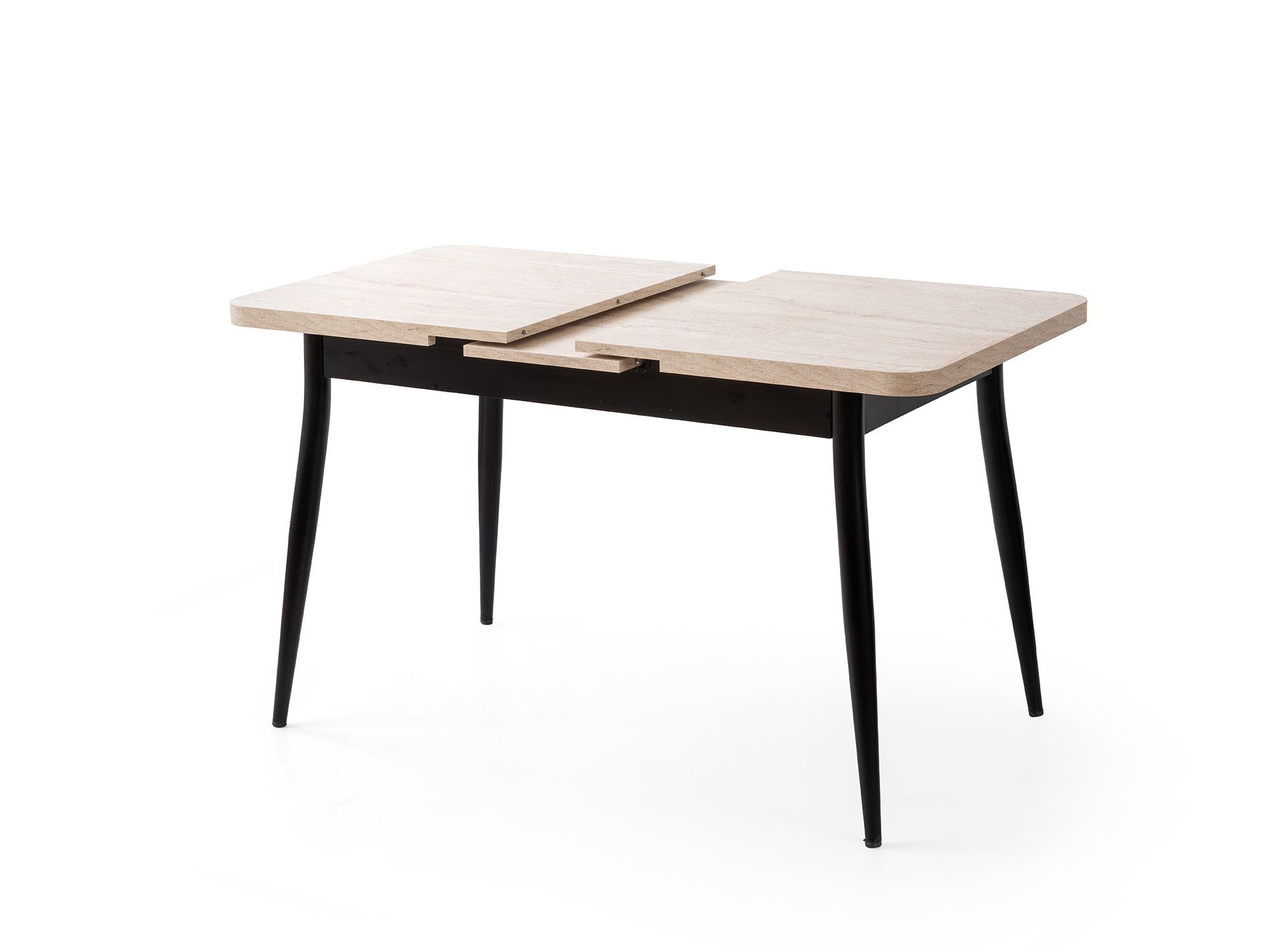 Masa dining Ay, 120 x 75 x 70 cm, travertin negru, PAL melaminat, capacitate 27 kg — imaginea 2