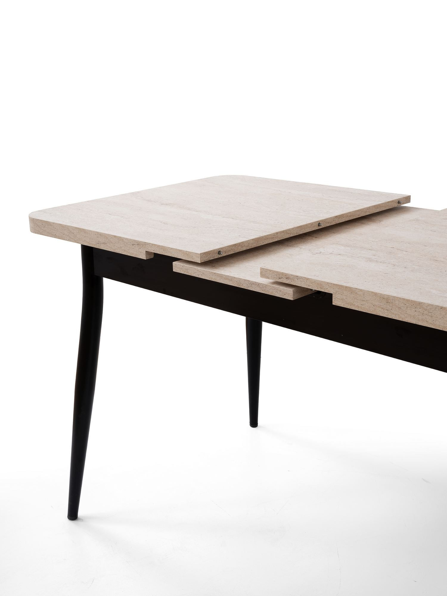 Masa dining Ay, 120 x 75 x 70 cm, travertin negru, PAL melaminat, capacitate 27 kg — imaginea 3
