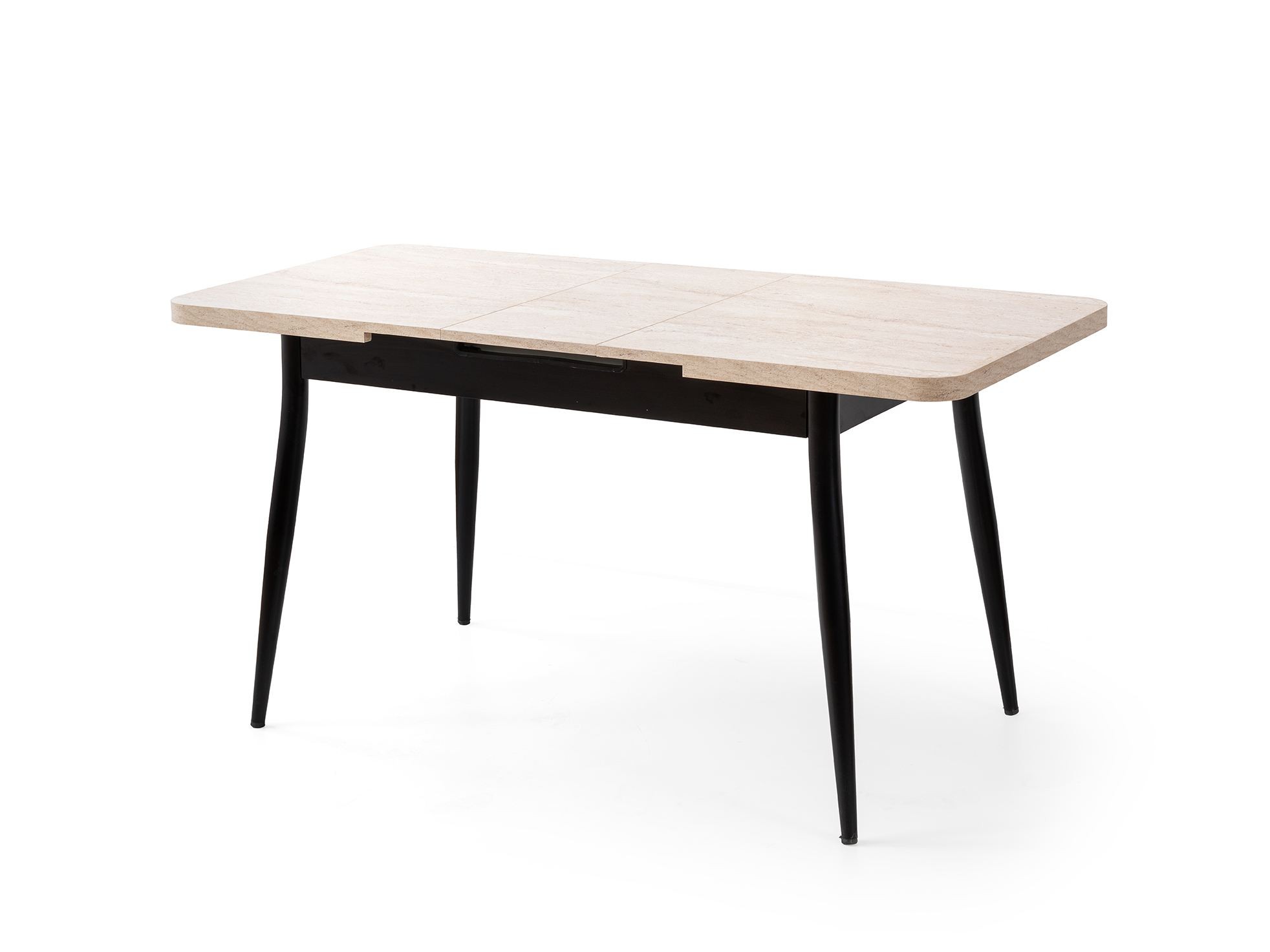 Masa dining Ay, 120 x 75 x 70 cm, travertin negru, PAL melaminat, capacitate 27 kg — imaginea 6