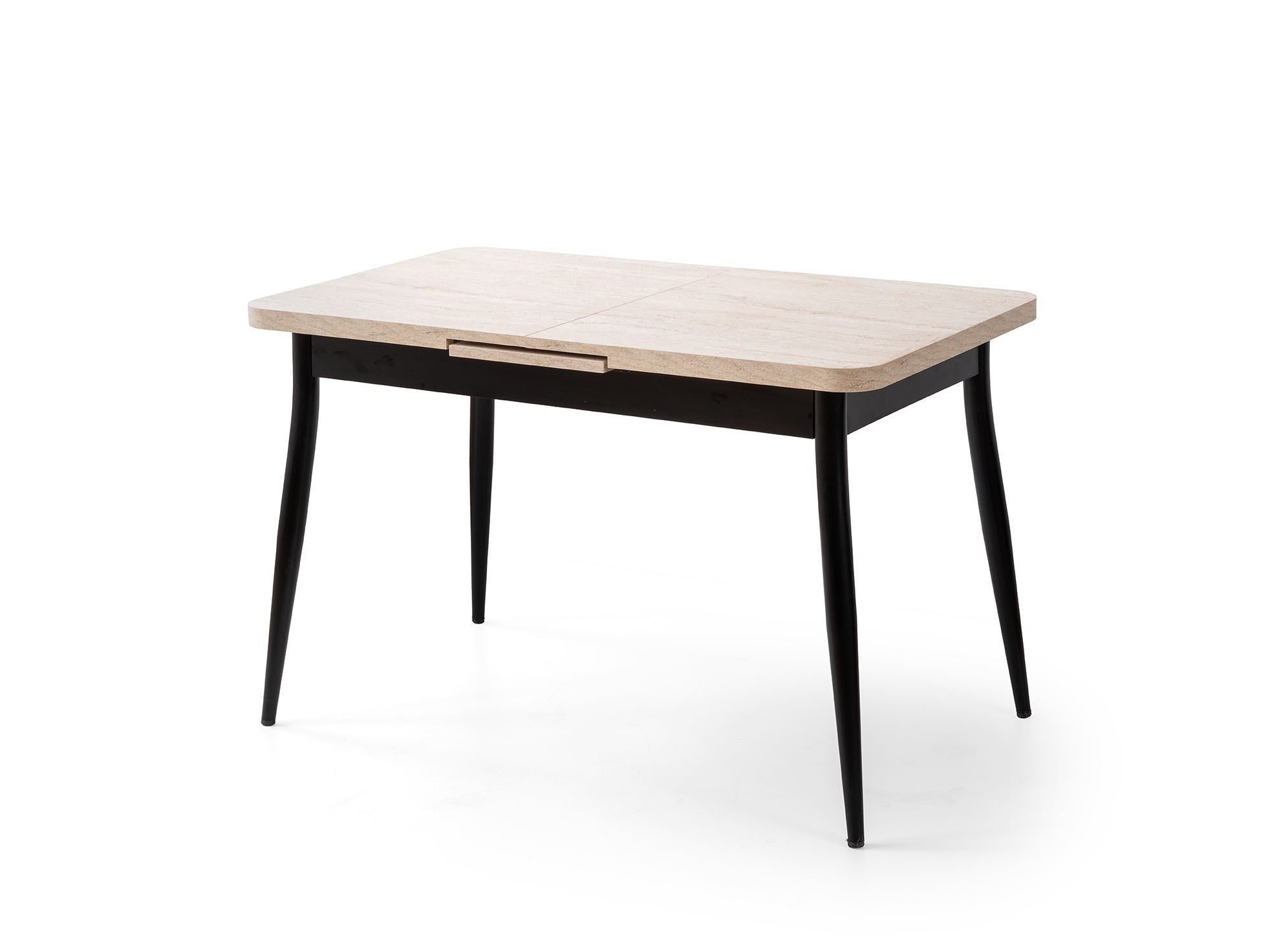 Masa dining Ay, 120 x 75 x 70 cm, travertin negru, PAL melaminat, capacitate 27 kg — imaginea 8