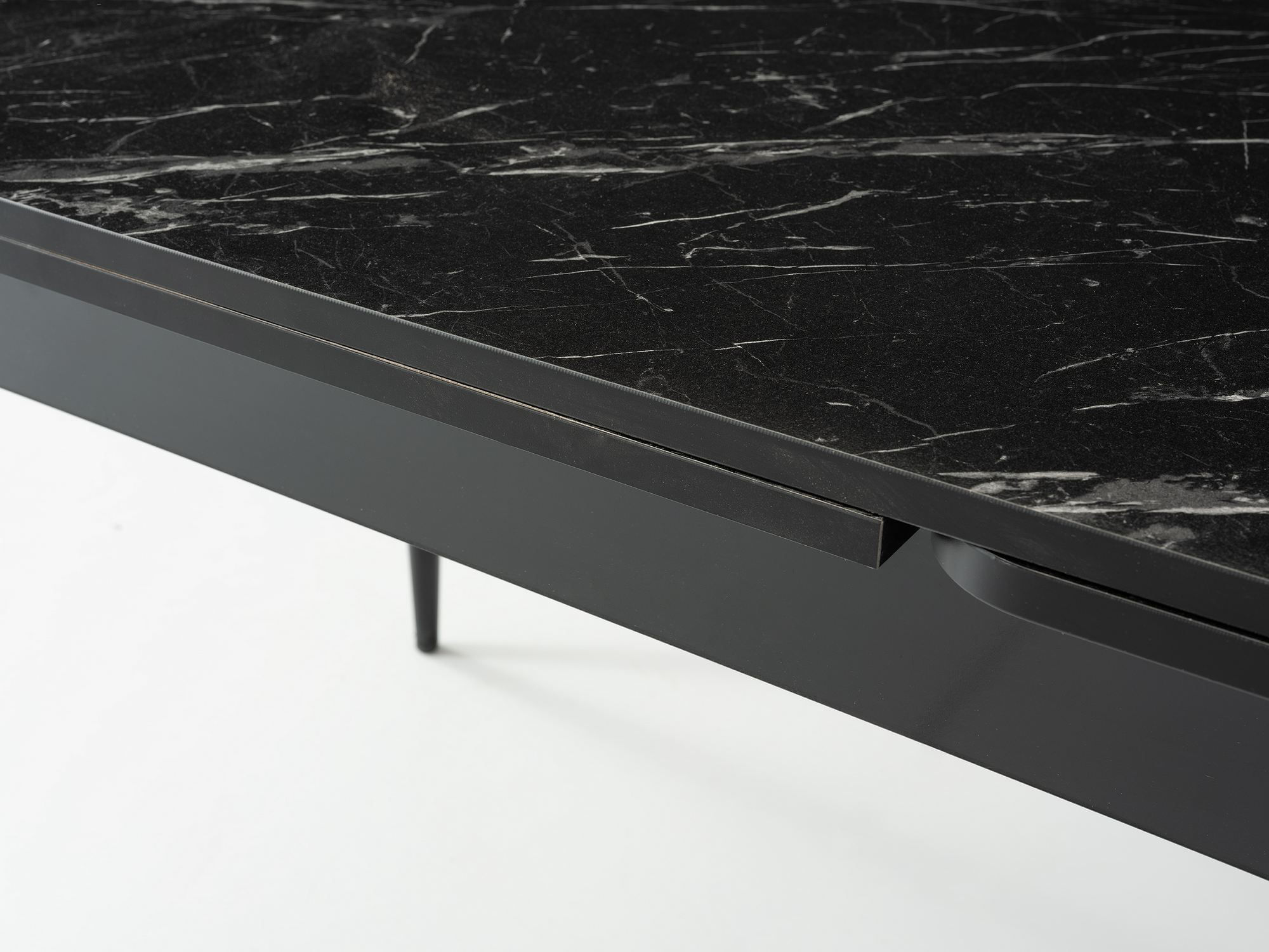 Masa dining Kent, 110 x 75 x 70 cm, negru marmura negru, PAL melaminat, capacitate 27 kg, negru marble / negru — imaginea 7