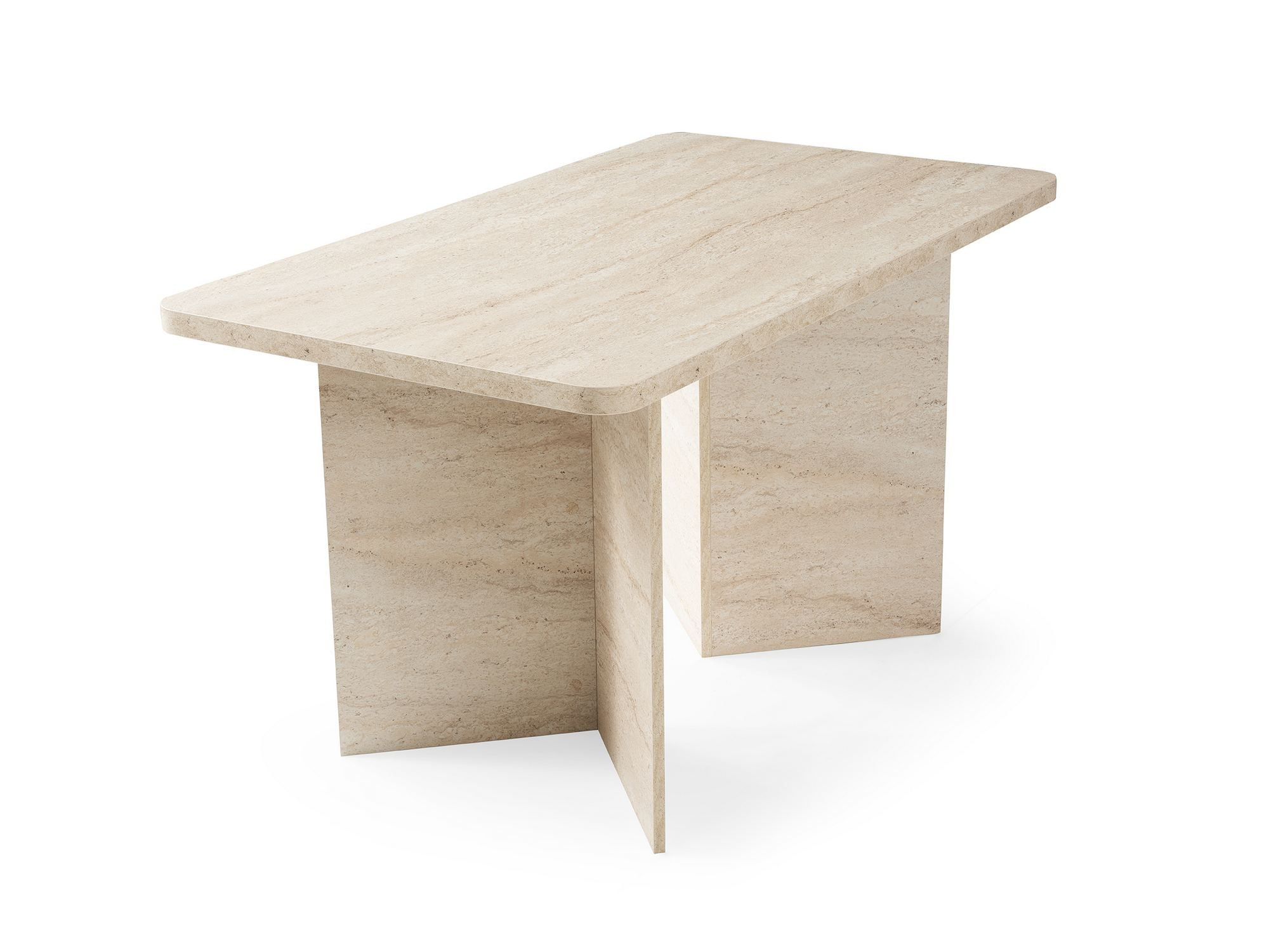 Masa dining Vera, 140 x 77 x 80 cm, PAL melaminat, capacitate 80 kg, travertin — imaginea 3
